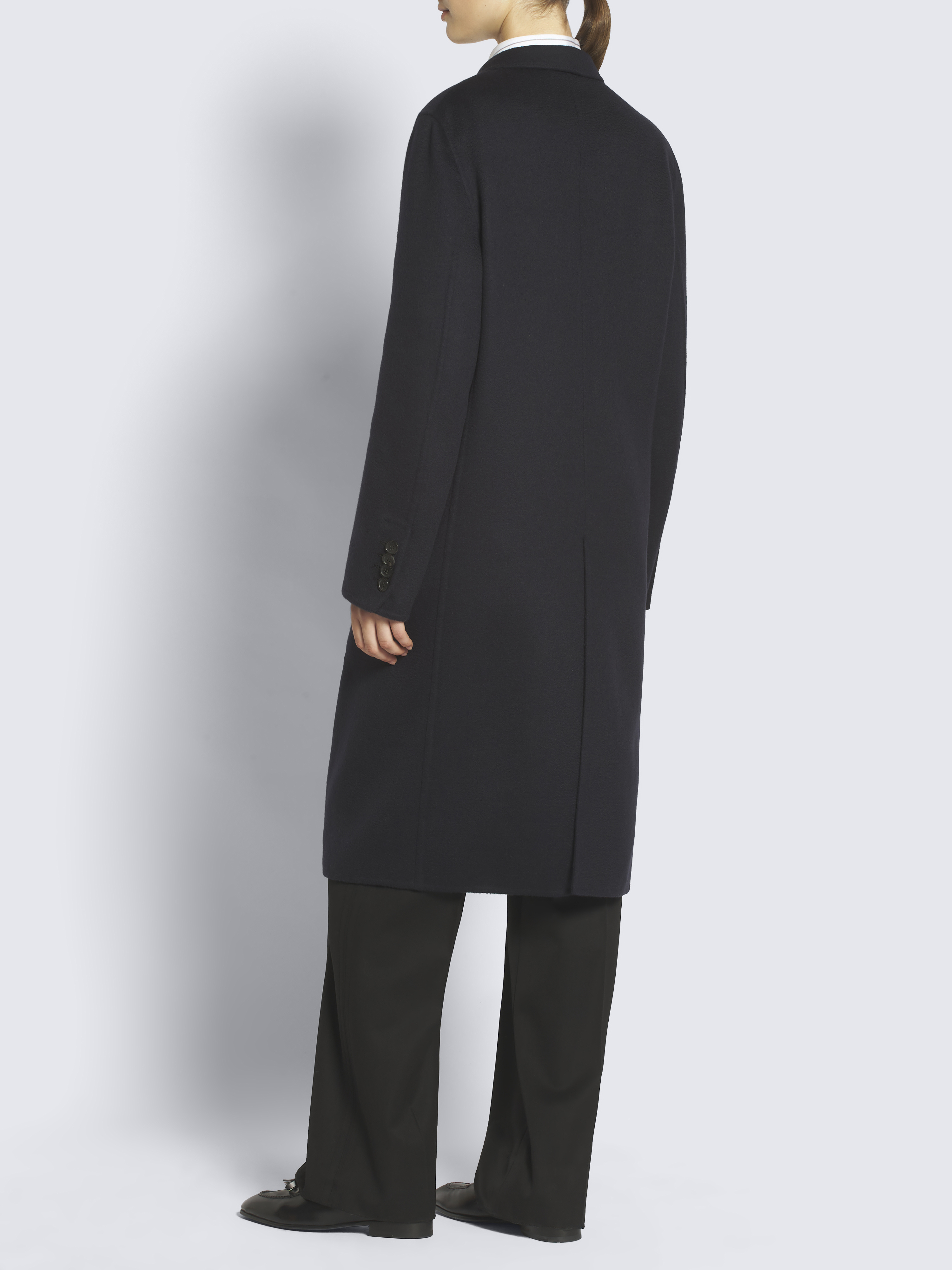 Midnight blue double-splittable cashmere Salomone coat