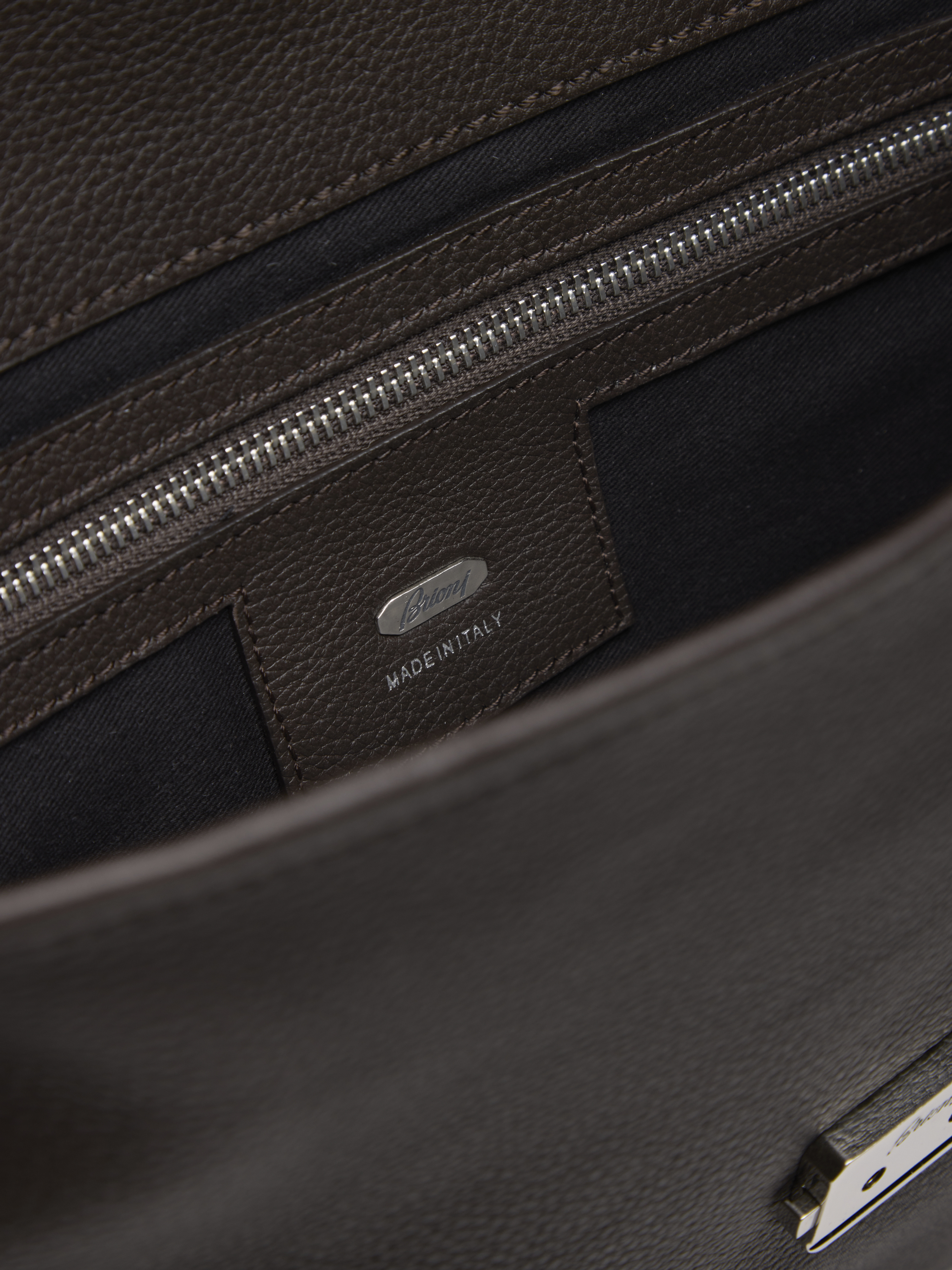 Dark brown leather briefcase