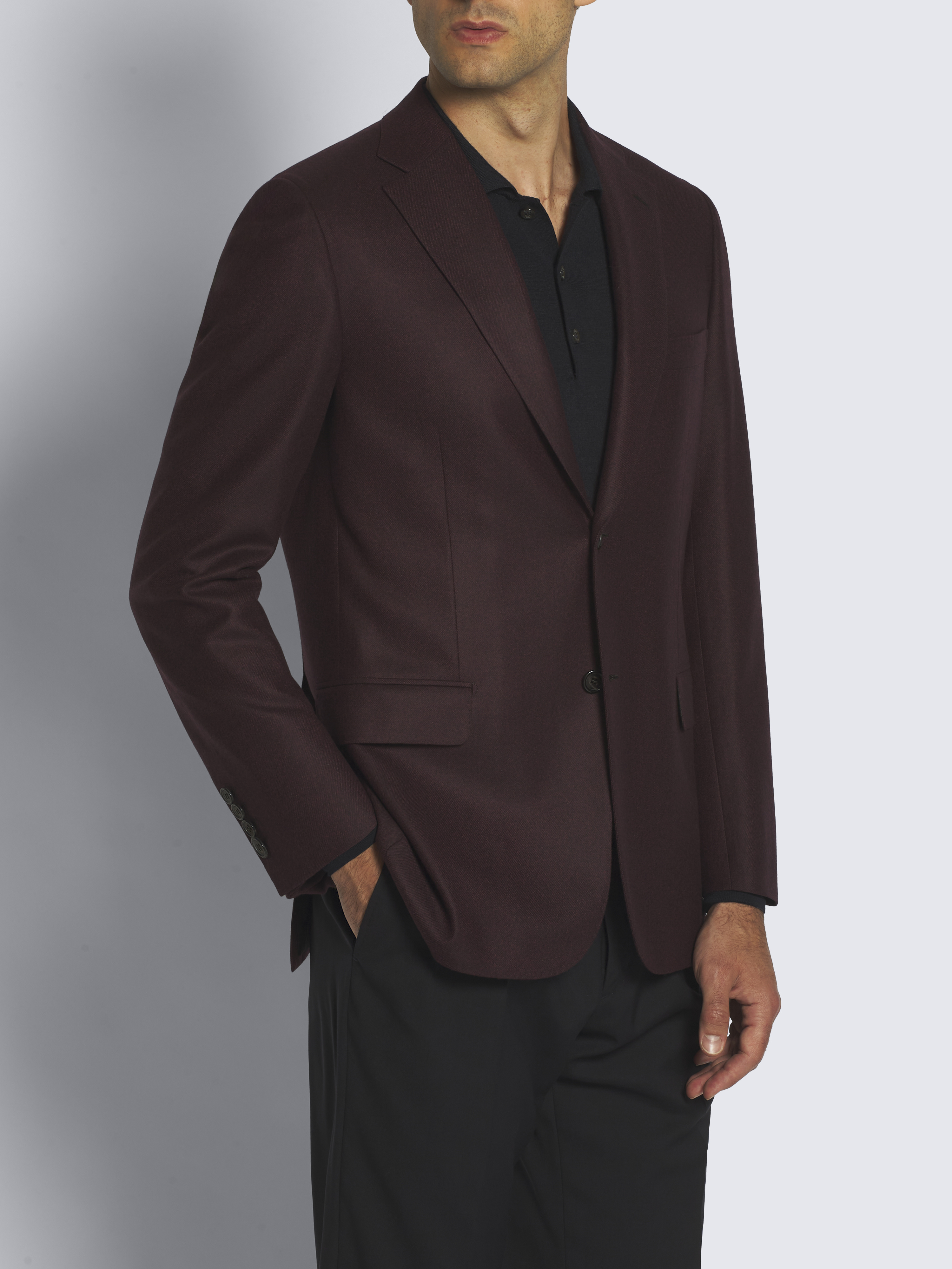 ボルドー スーパー180カシミアツイル Ravello ジャケット