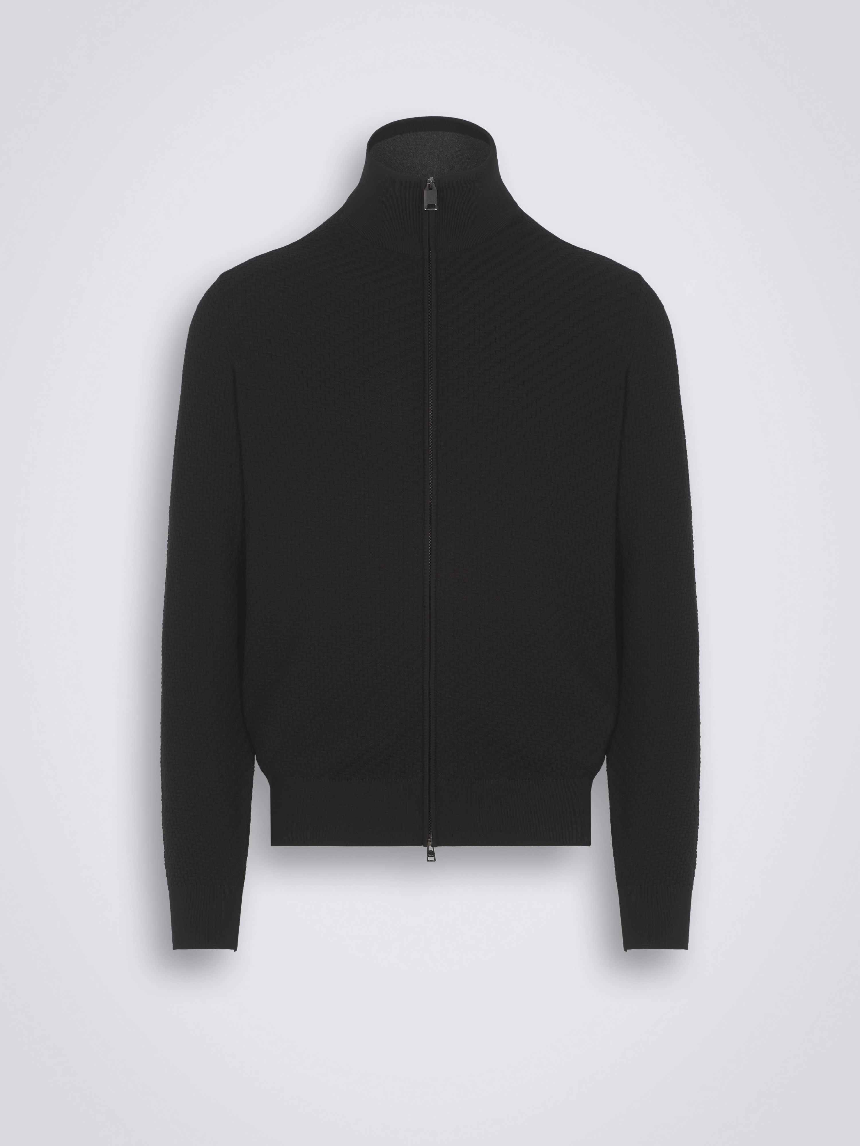 Black Cashmere Half-Zip Sweater