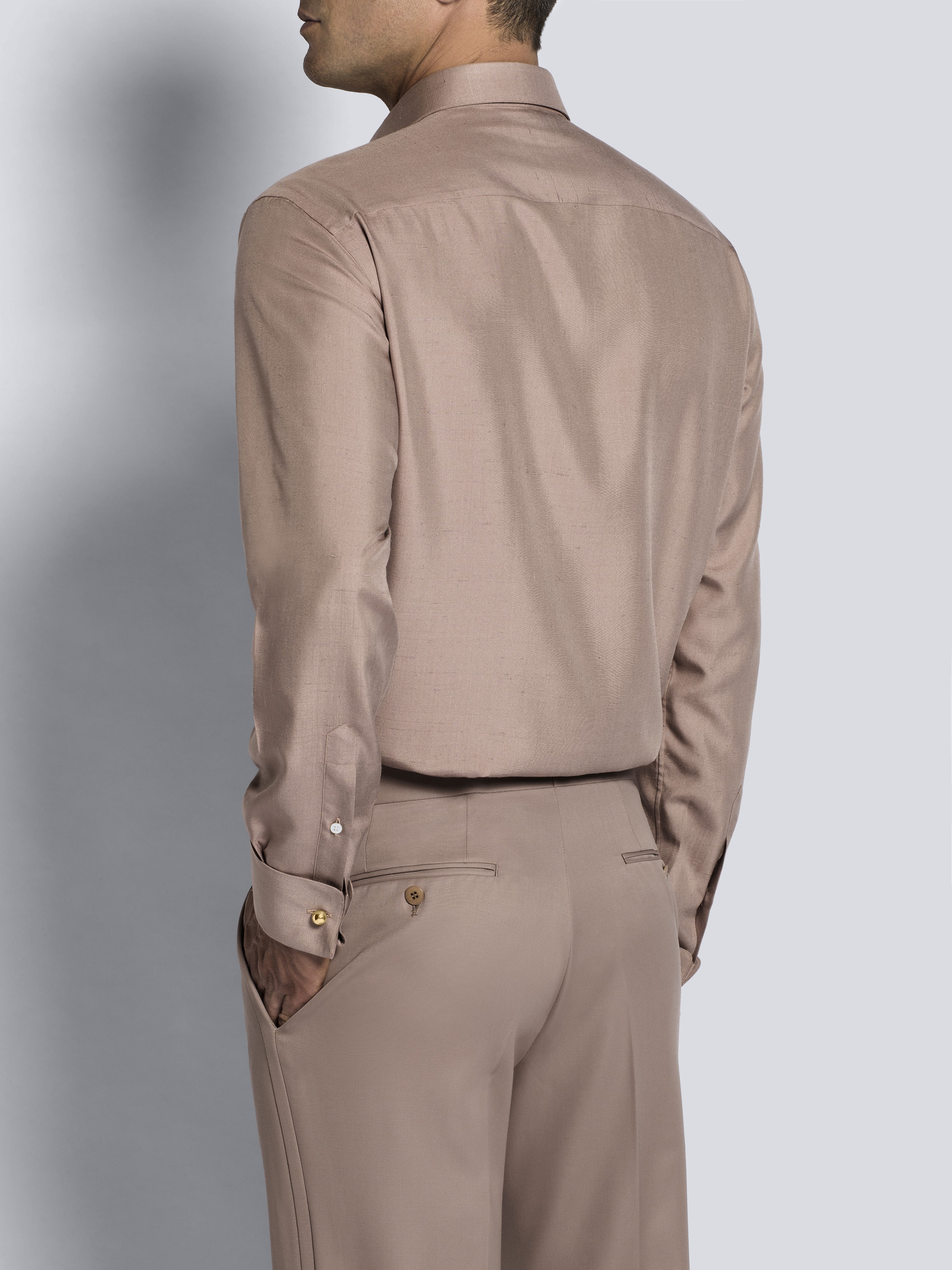 Dusty pink silk evening shirt | Brioni 