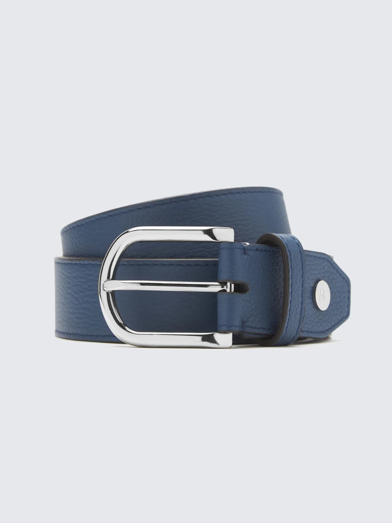 Brioni Sapphire Blue Grained Leather Belt