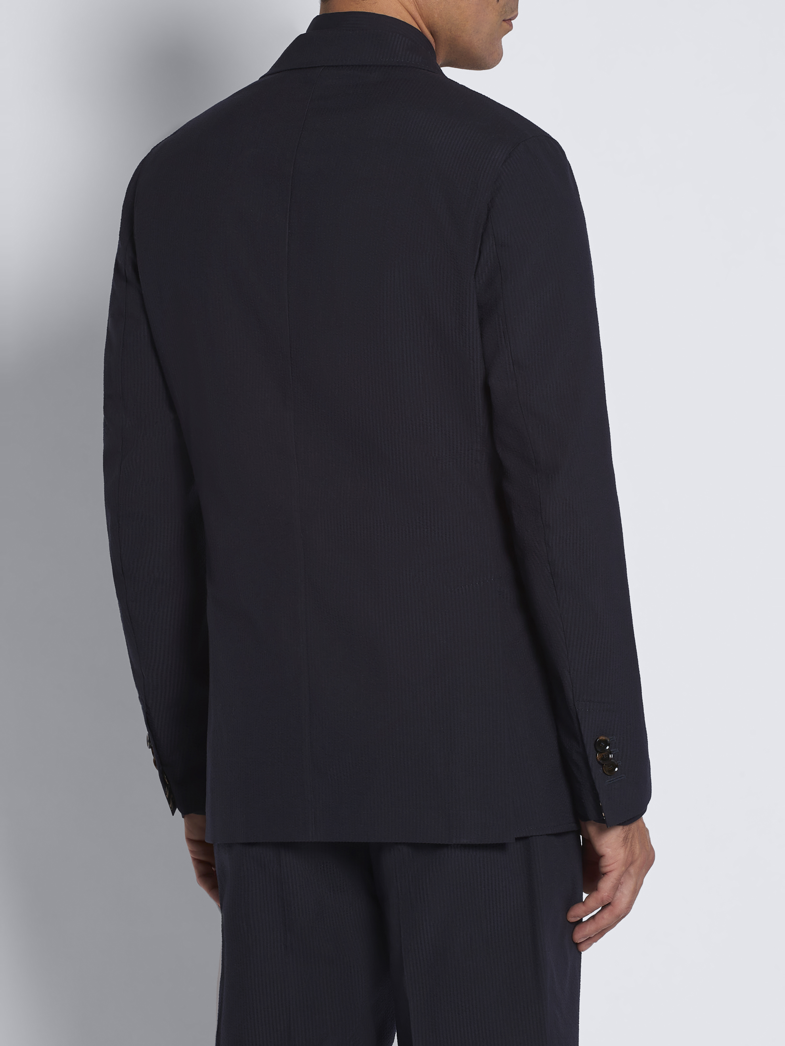 Midnight blue double breasted silk jacket | Brioni® US Official Store