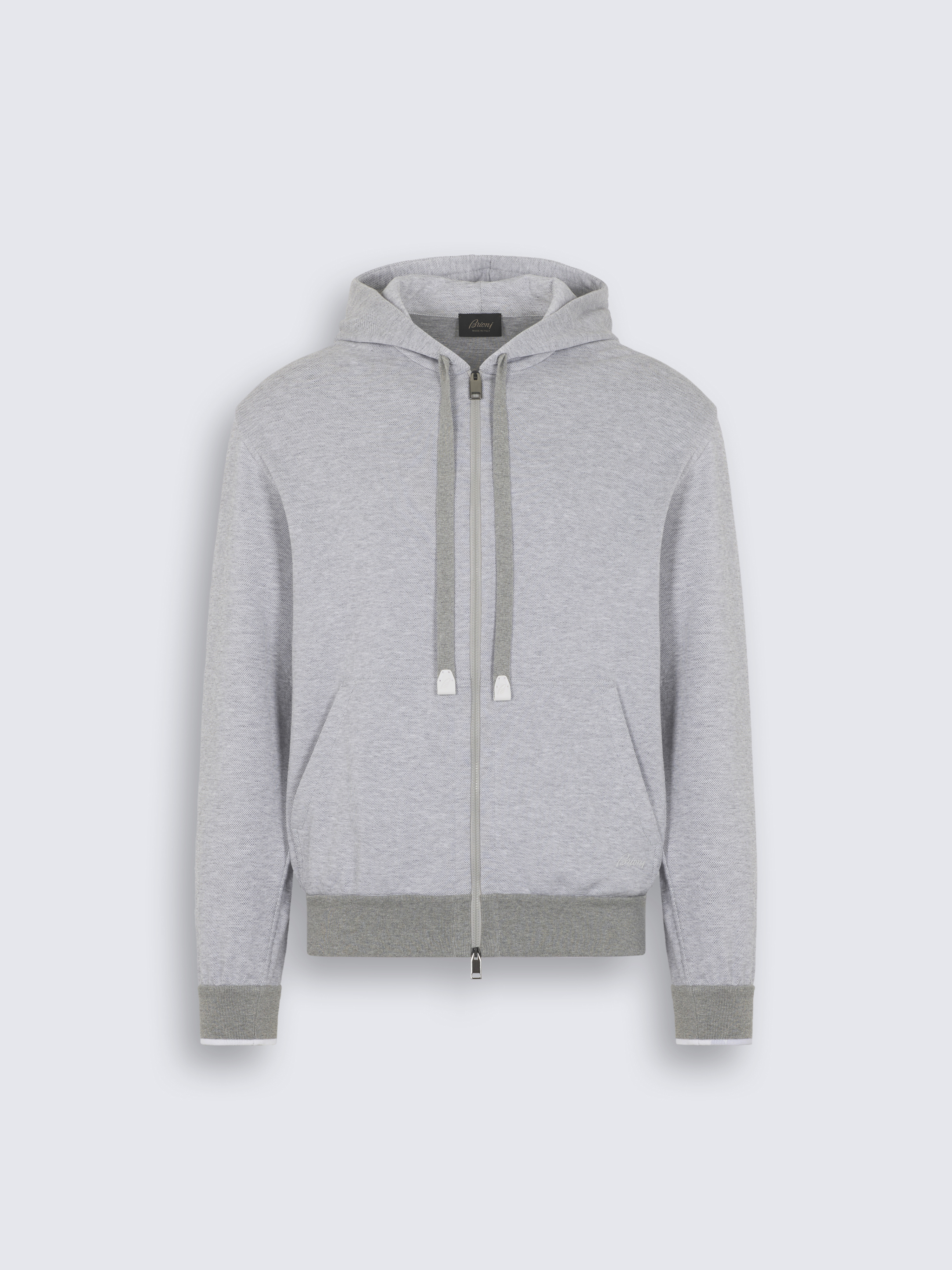 Flight Mode Zip Hoodie ♡ light gray Light grey stretch cotton full-zip hoodie