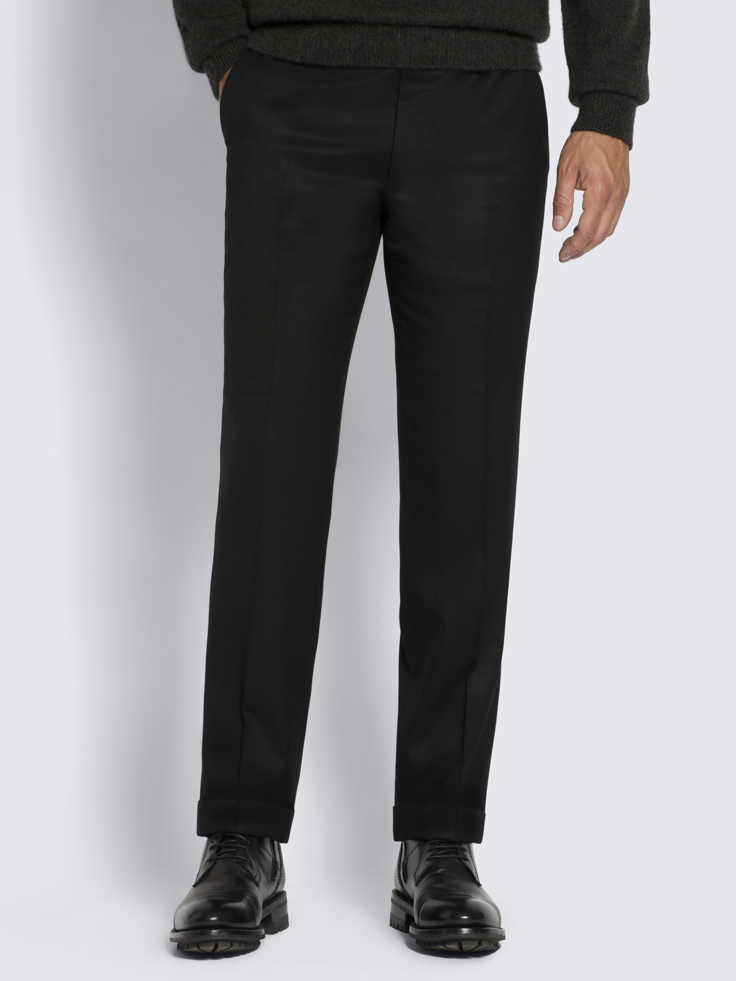 Buy Boss Slim Fit Trousers In Stretch Wool Flannel  Black Color Men  AJIO  LUXE