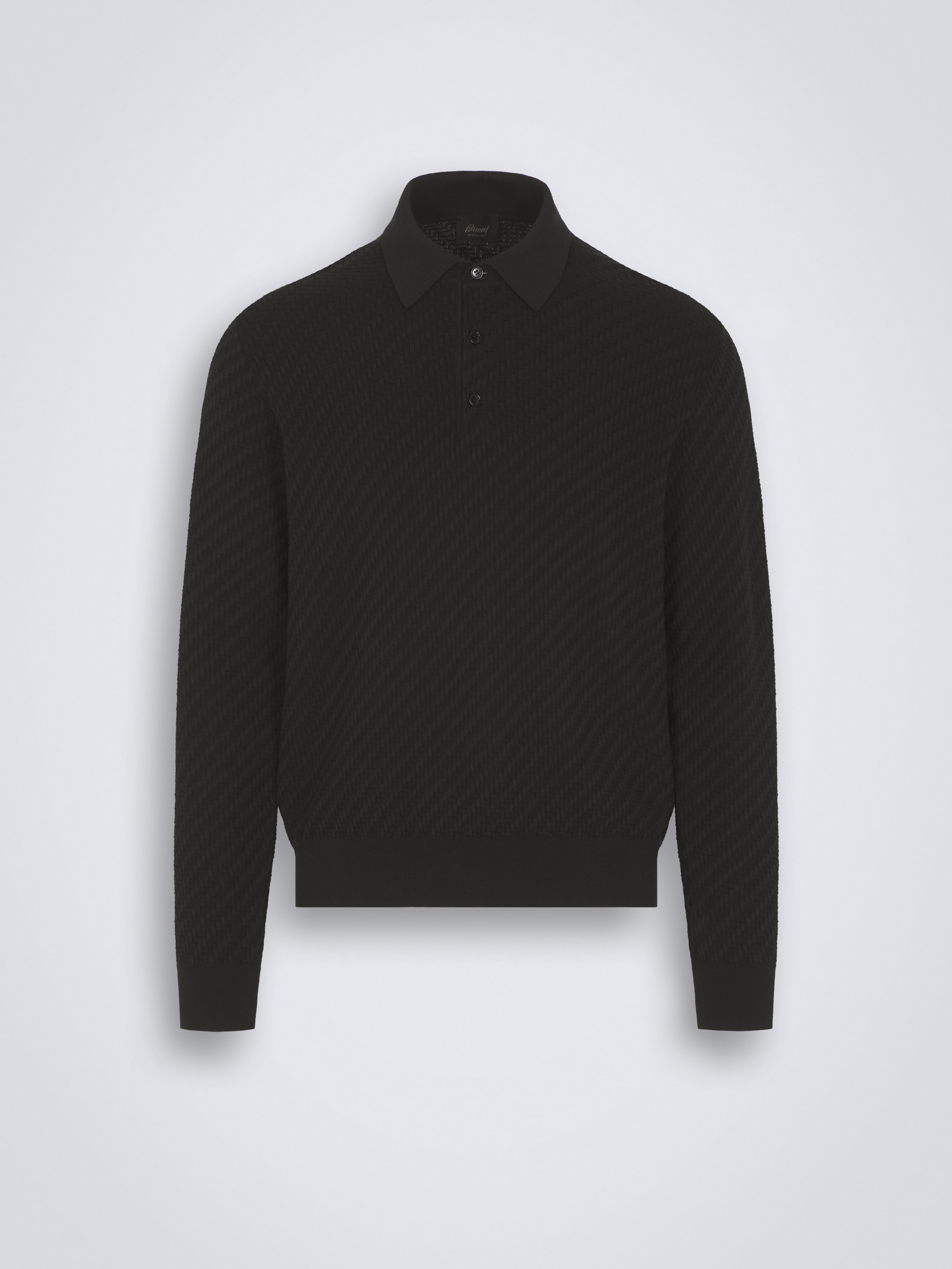 FASHIRU wool blend polo knit sweater 黒 Original_ecom-UMR10LPAK221000F