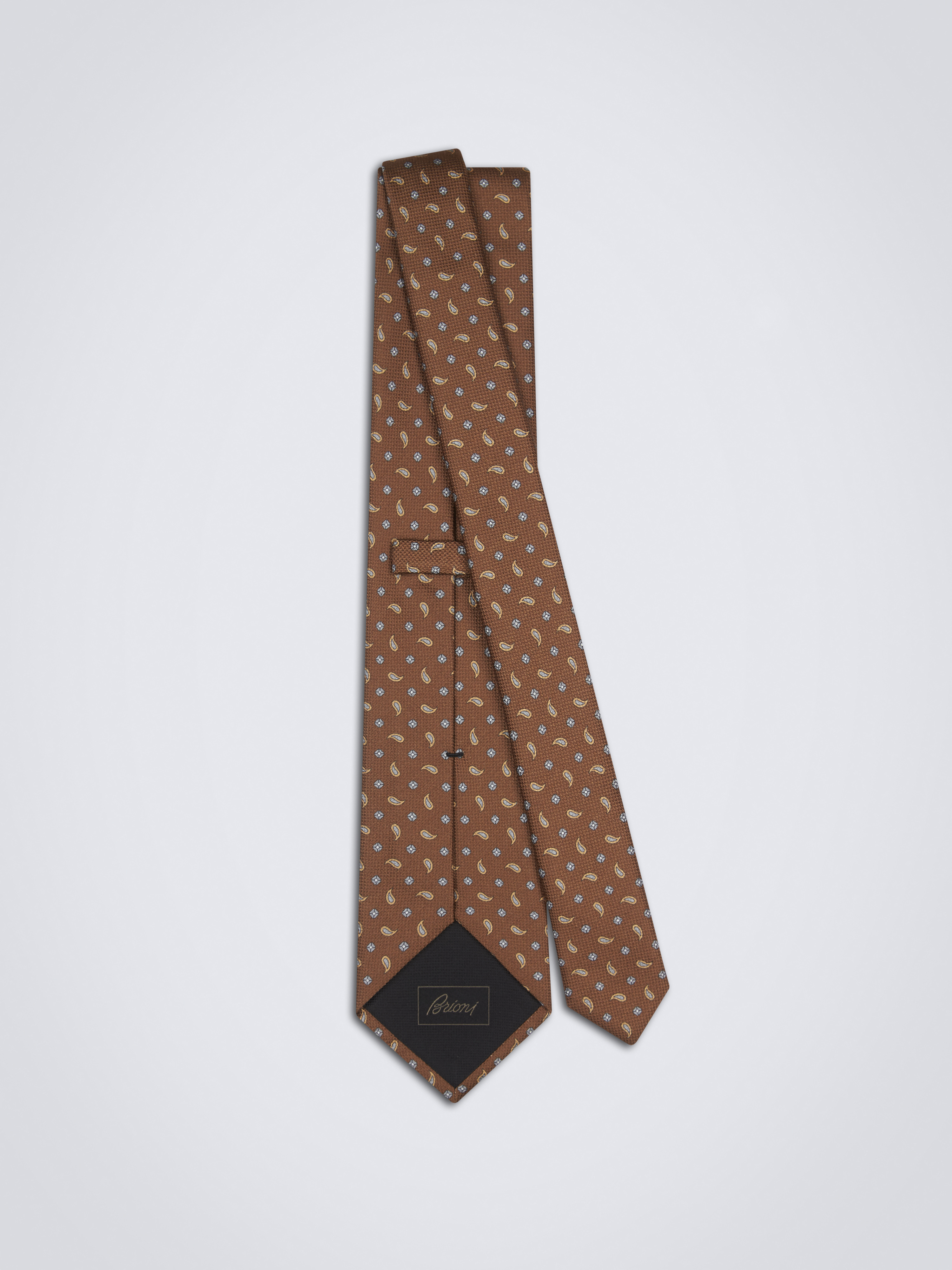 BOSS - Cravate en soie italienne avec jacquard à chevrons - Beige