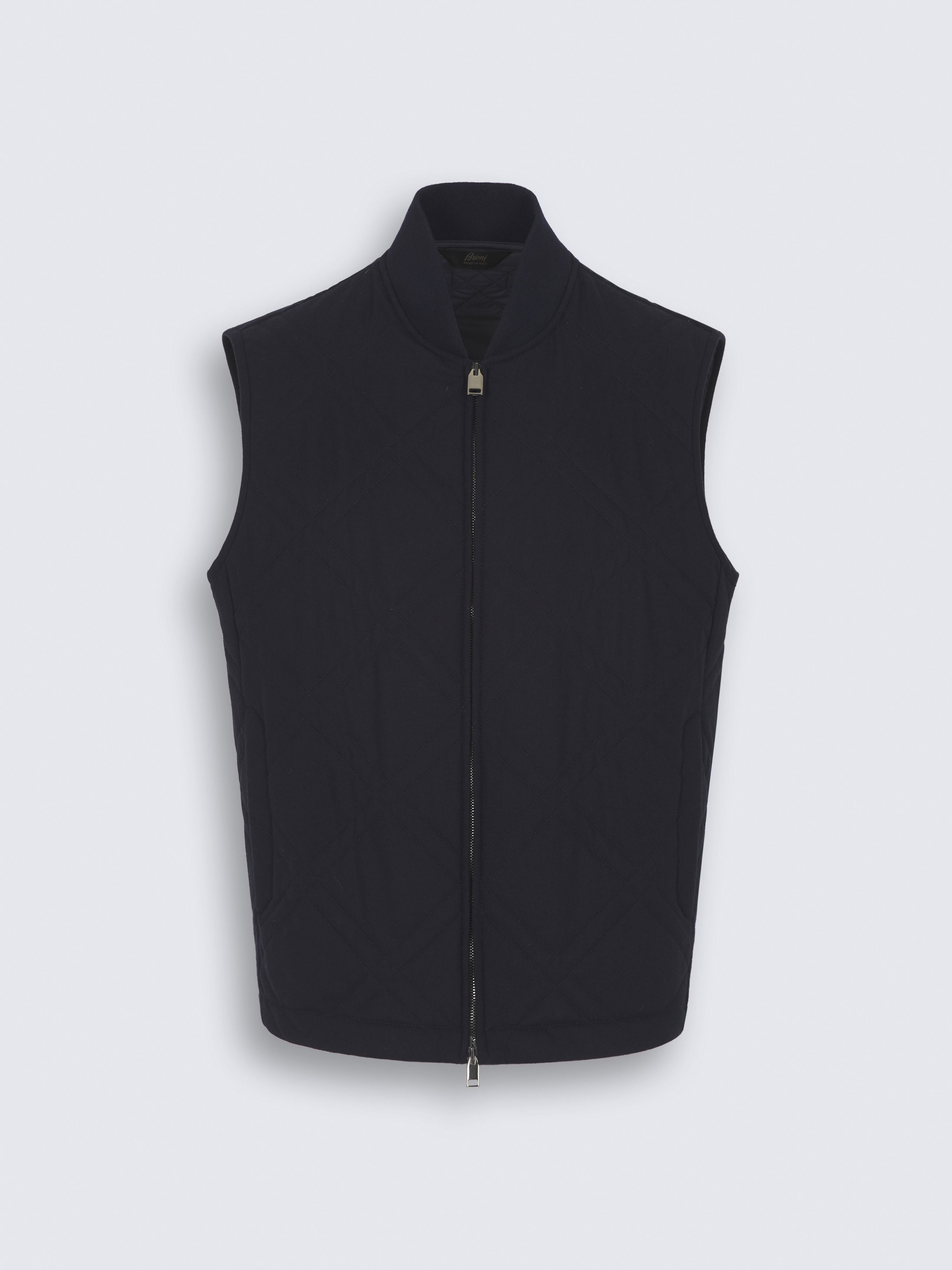 Midnight blue technical cashmere quilted vest