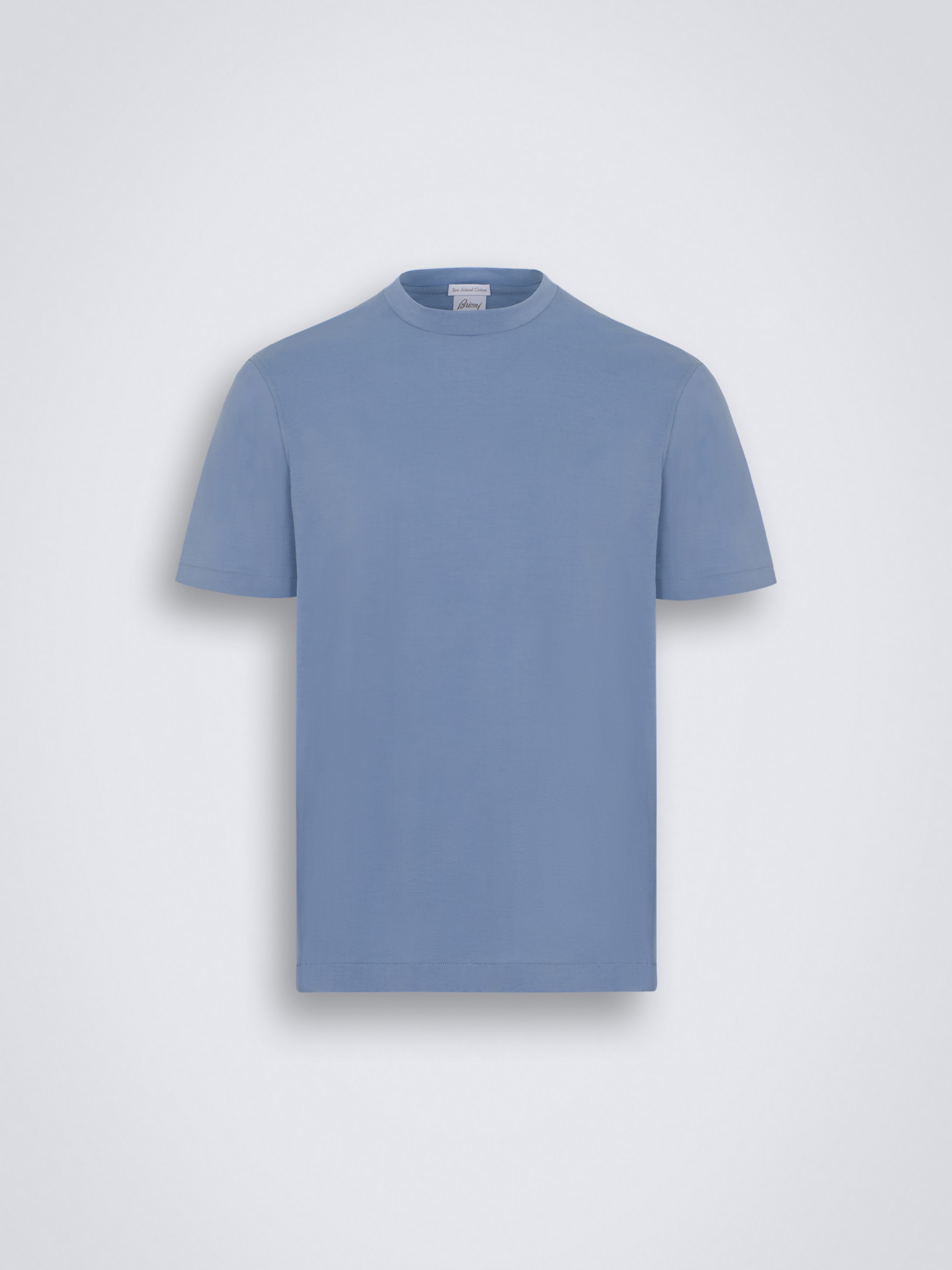 Sky blue Sea Island cotton T-shirt | Brioni® MA Official Store