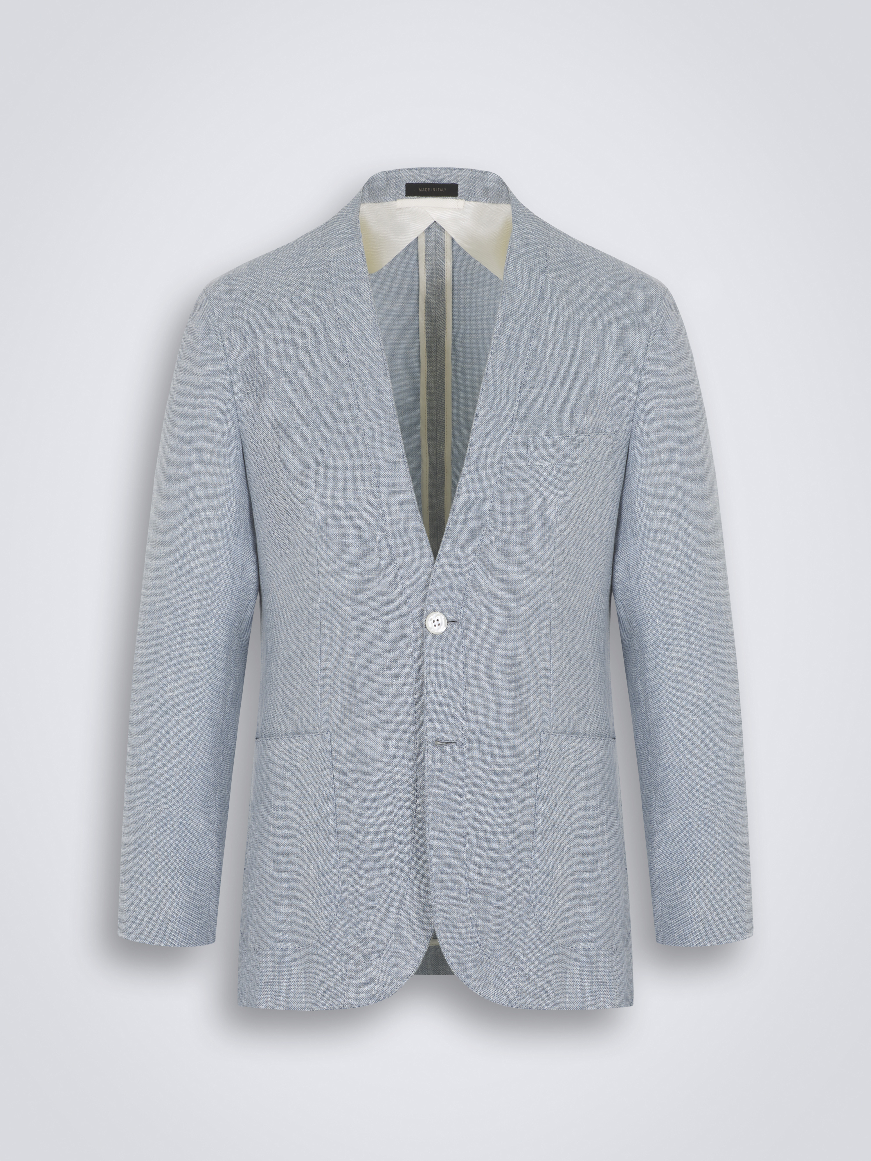 Sky blue linen, wool and silk Jardigan