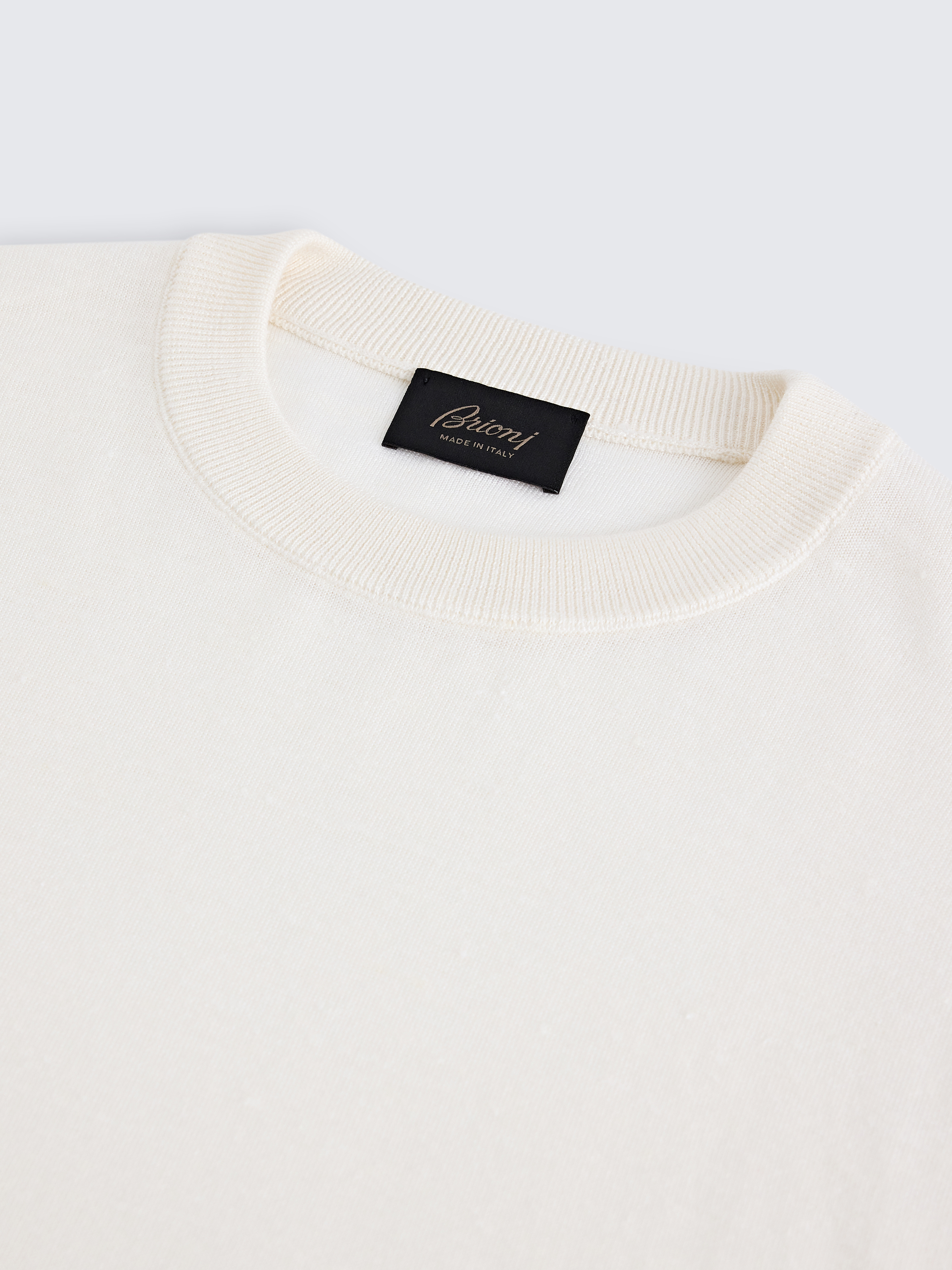 White cashmere, silk and linen T-shirt