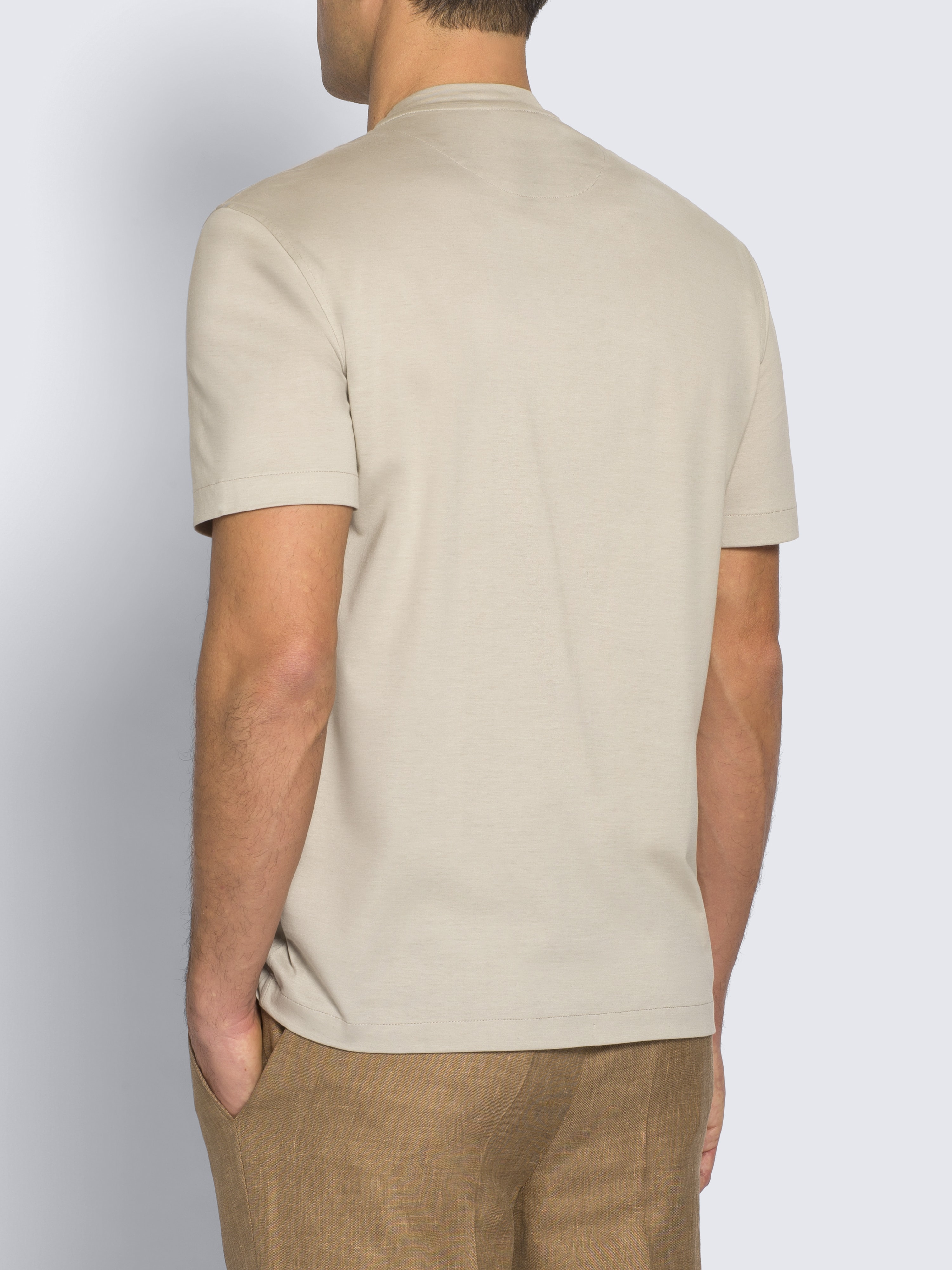 Beige Sea Island cotton T-shirt | Brioni® TR Official Store