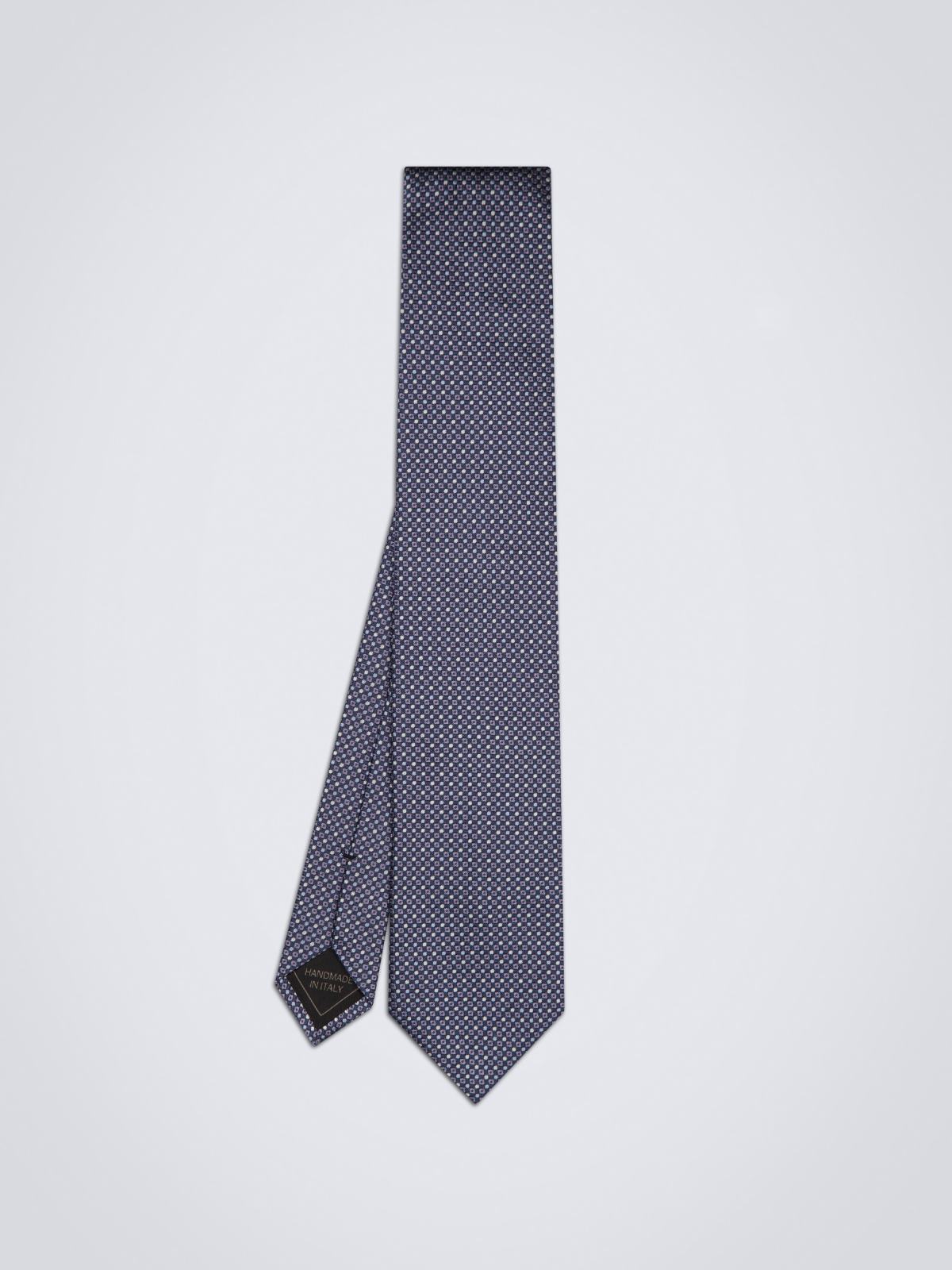 Navy blue jacquard silk tie | Brioni® US Official Store