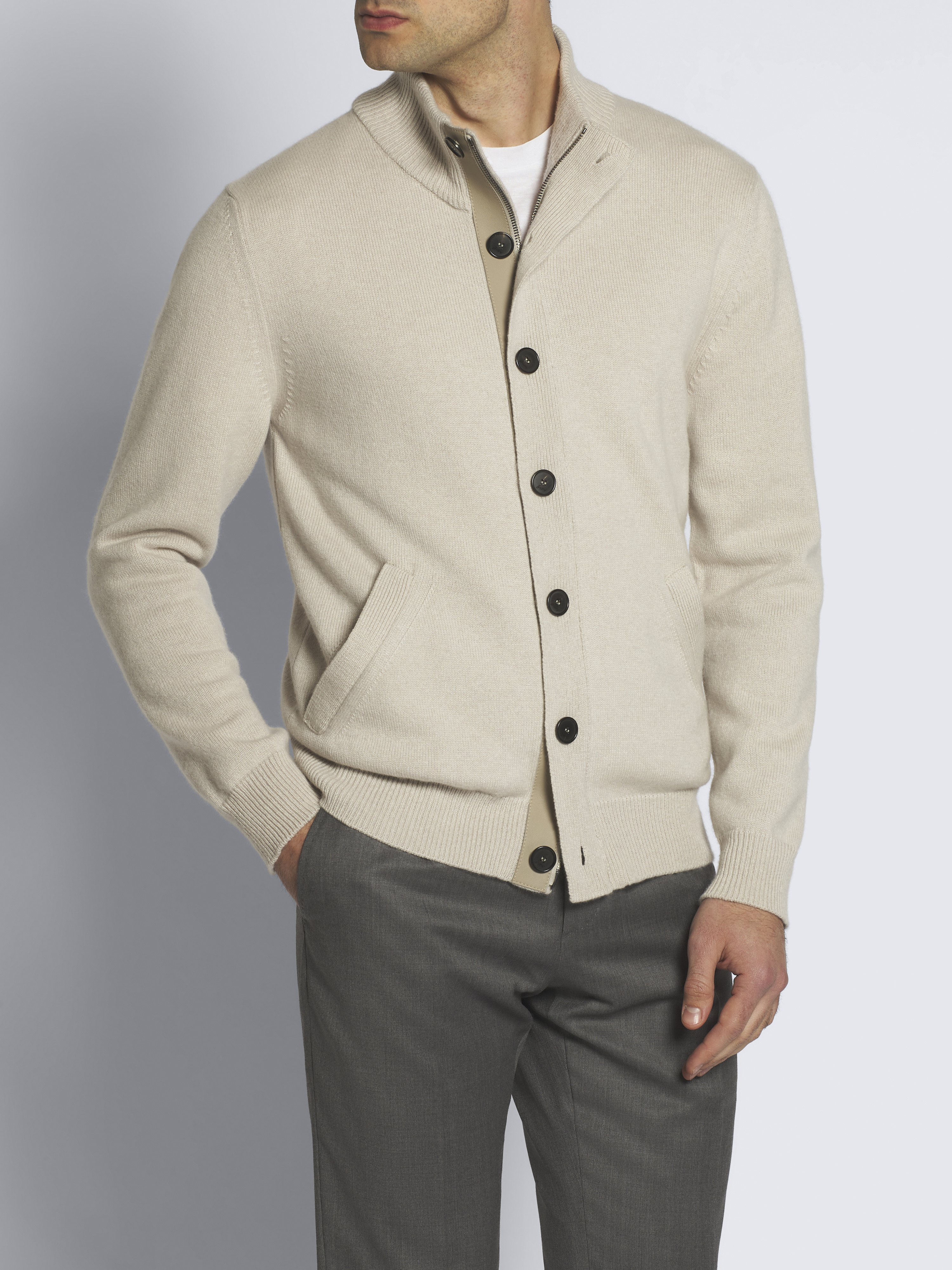 ベージュ カシミア ブルゾン