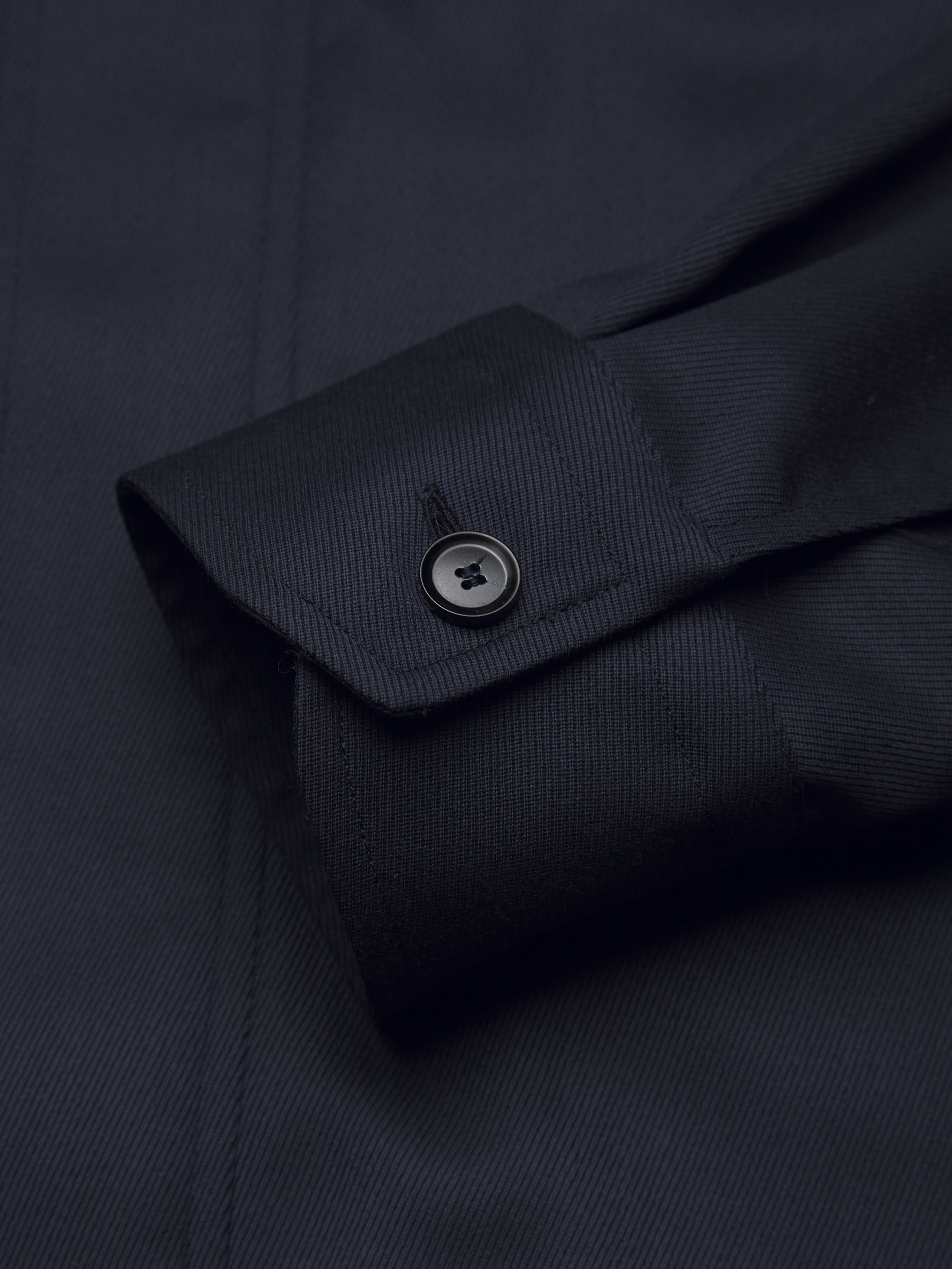 ネイビーブルー ウールツイル シャツカラー ブルゾン