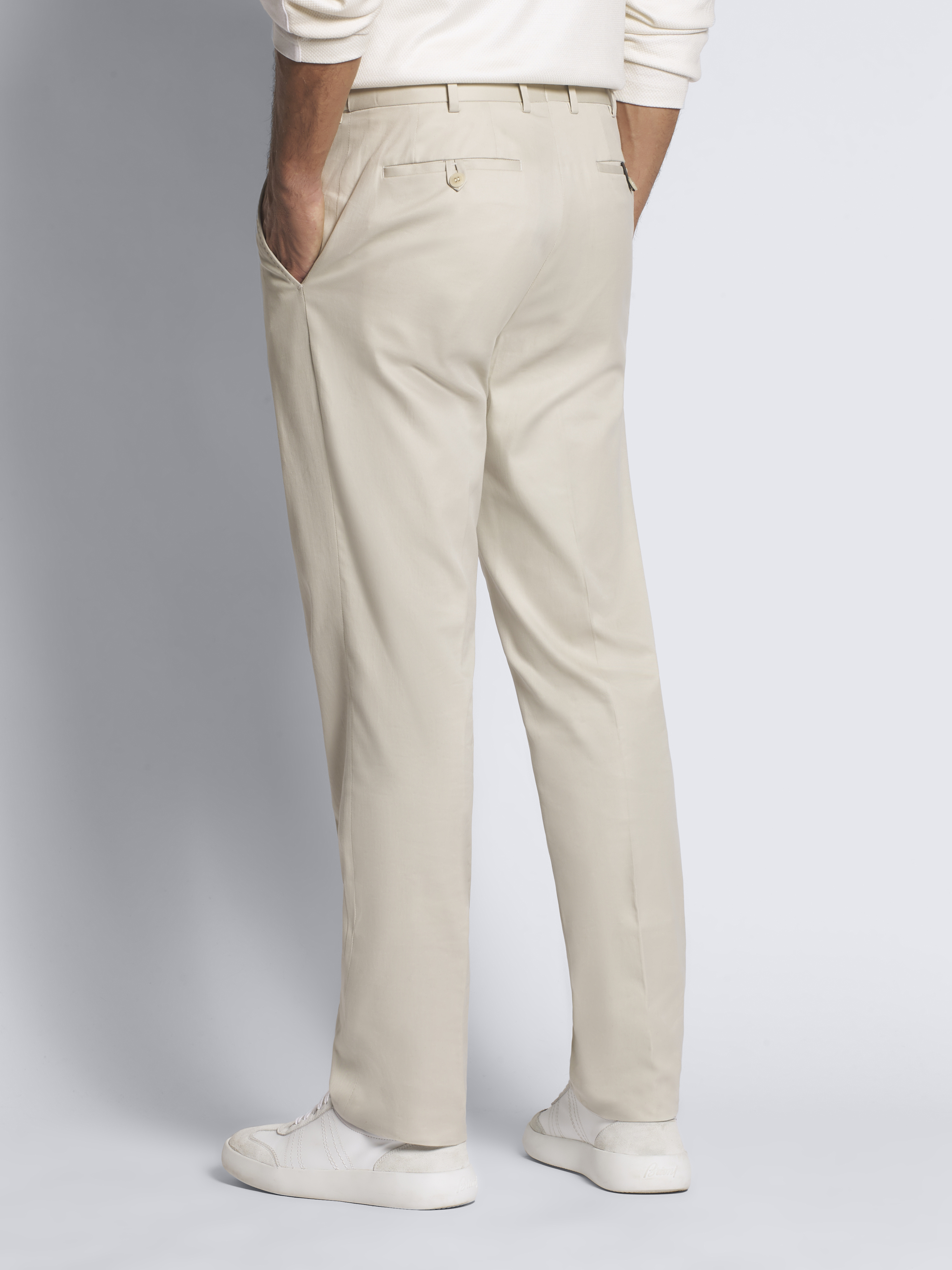 Beige cotton gabardine Journey trousers