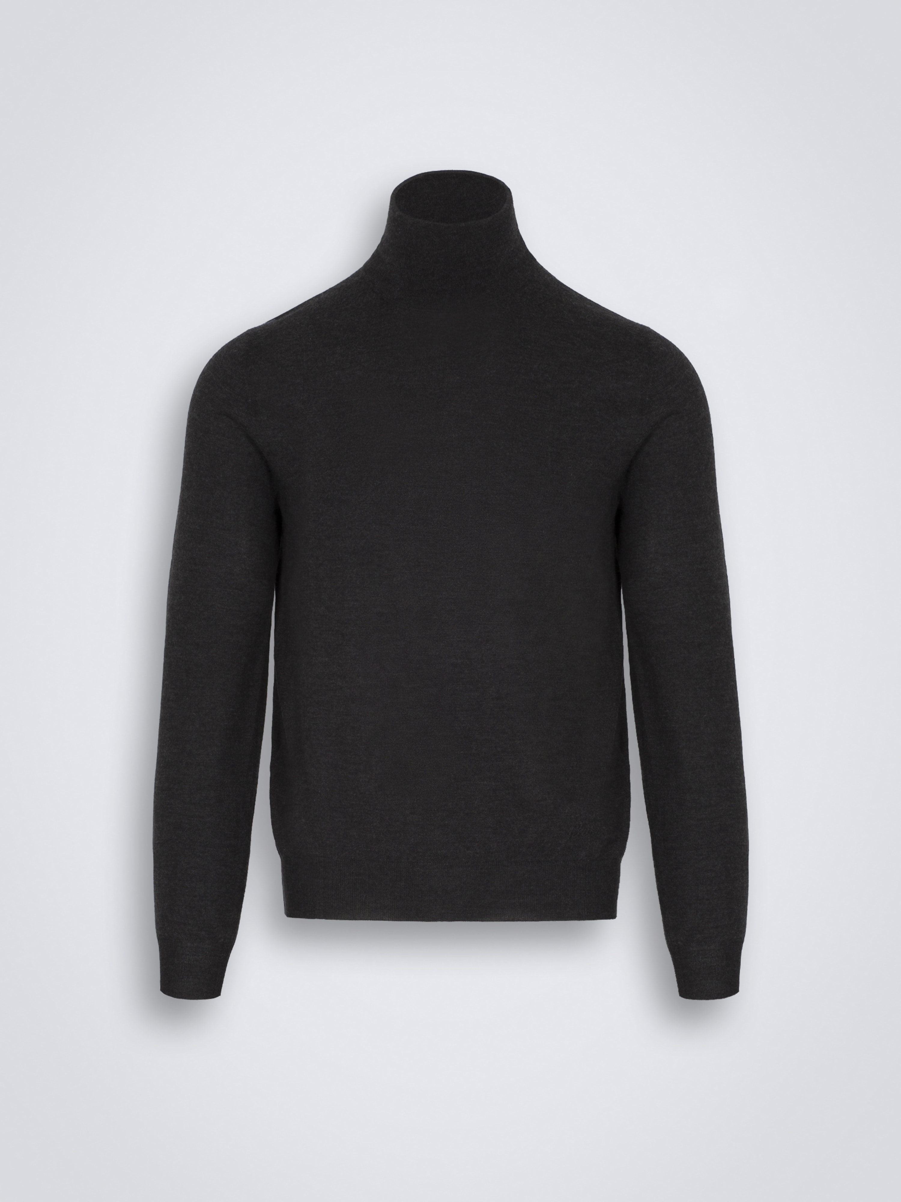 Grey cashmere and silk high-neck jumper | Brioni® AR Official Store