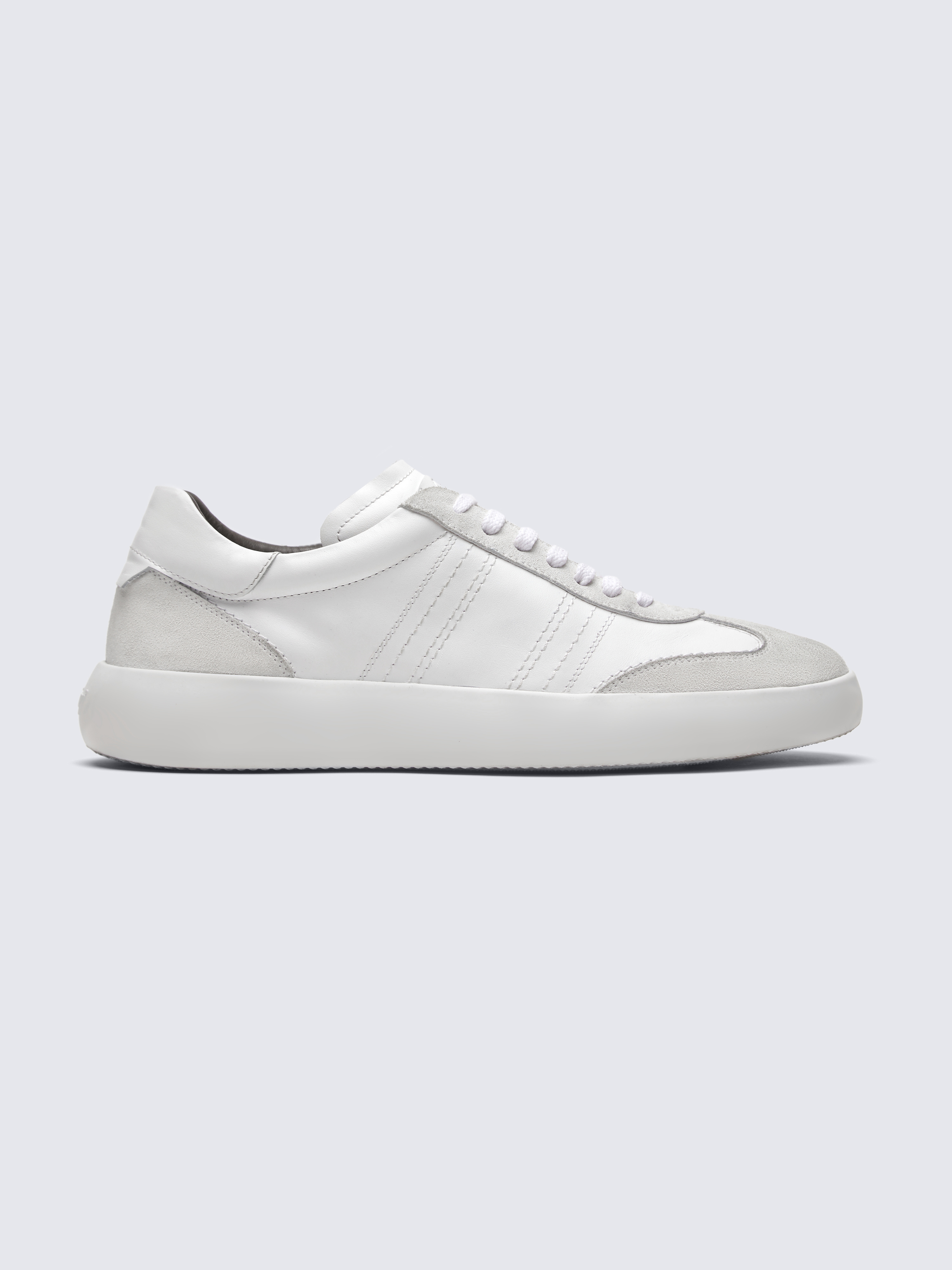 White suede and calf leather sneakers | Brioni® us Official