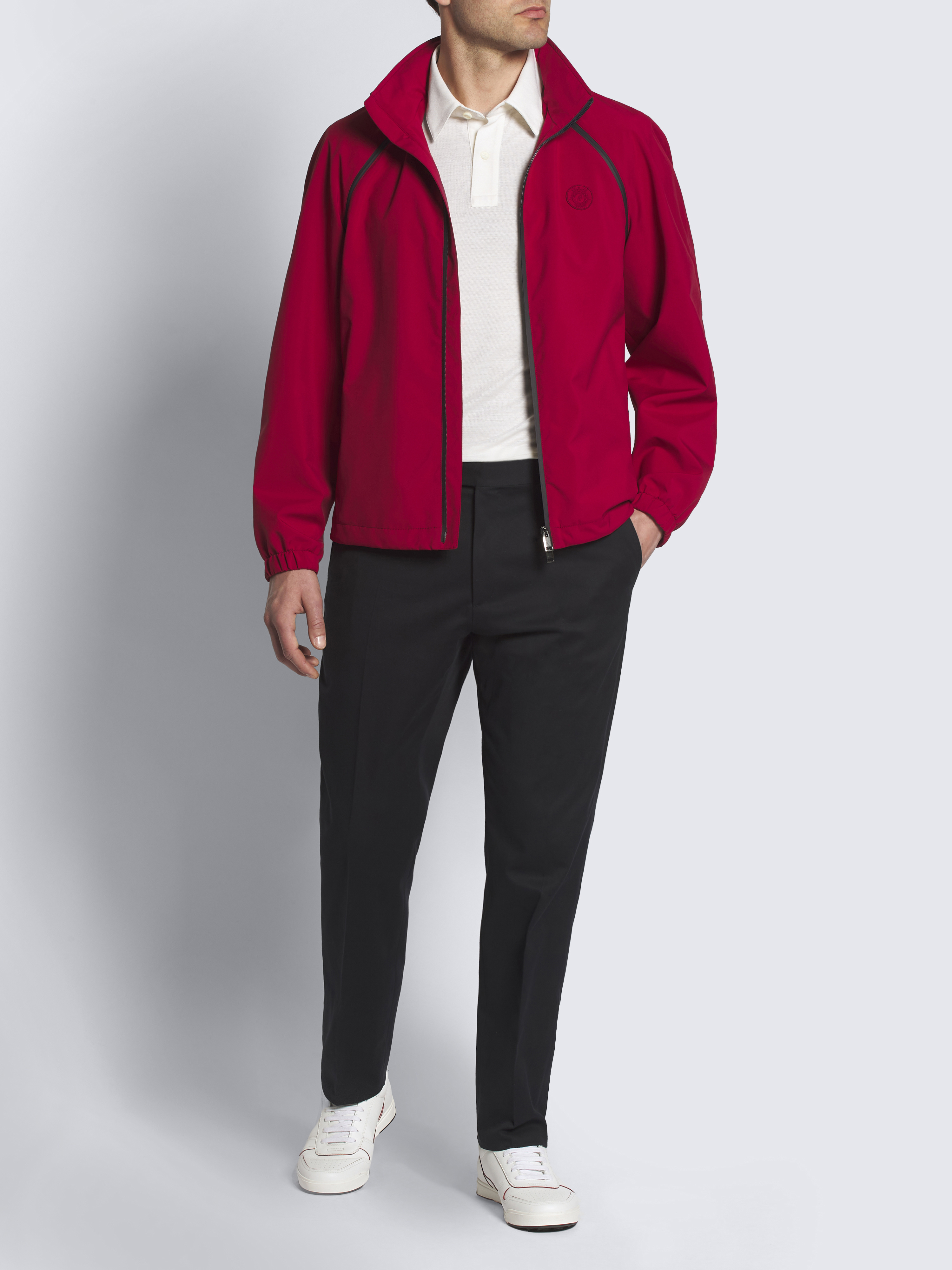 アイボリーホワイト テクニカルバージンウール ポロシャツ