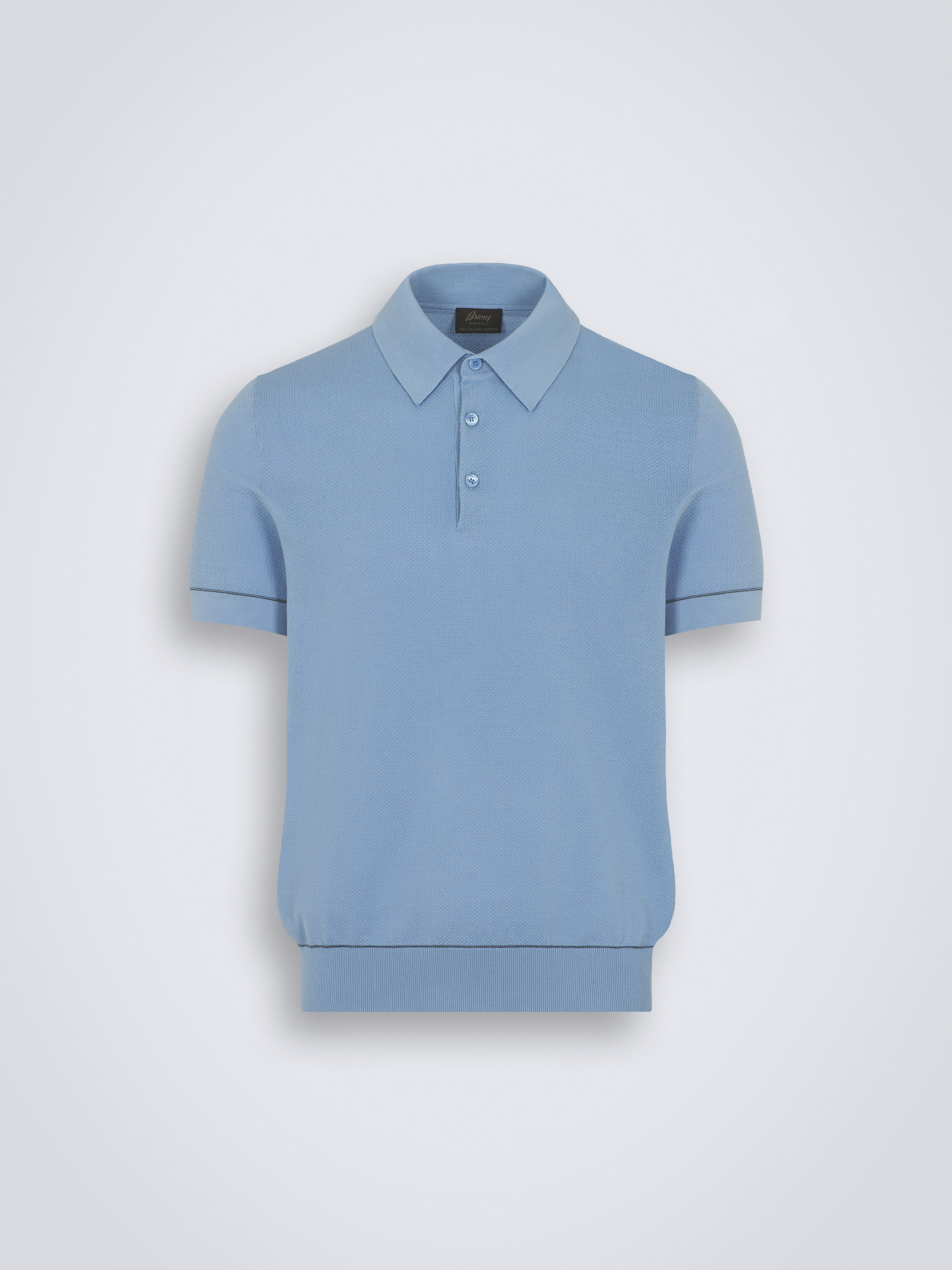 スカイブルー シーアイランドコットンピケ ポロシャツ