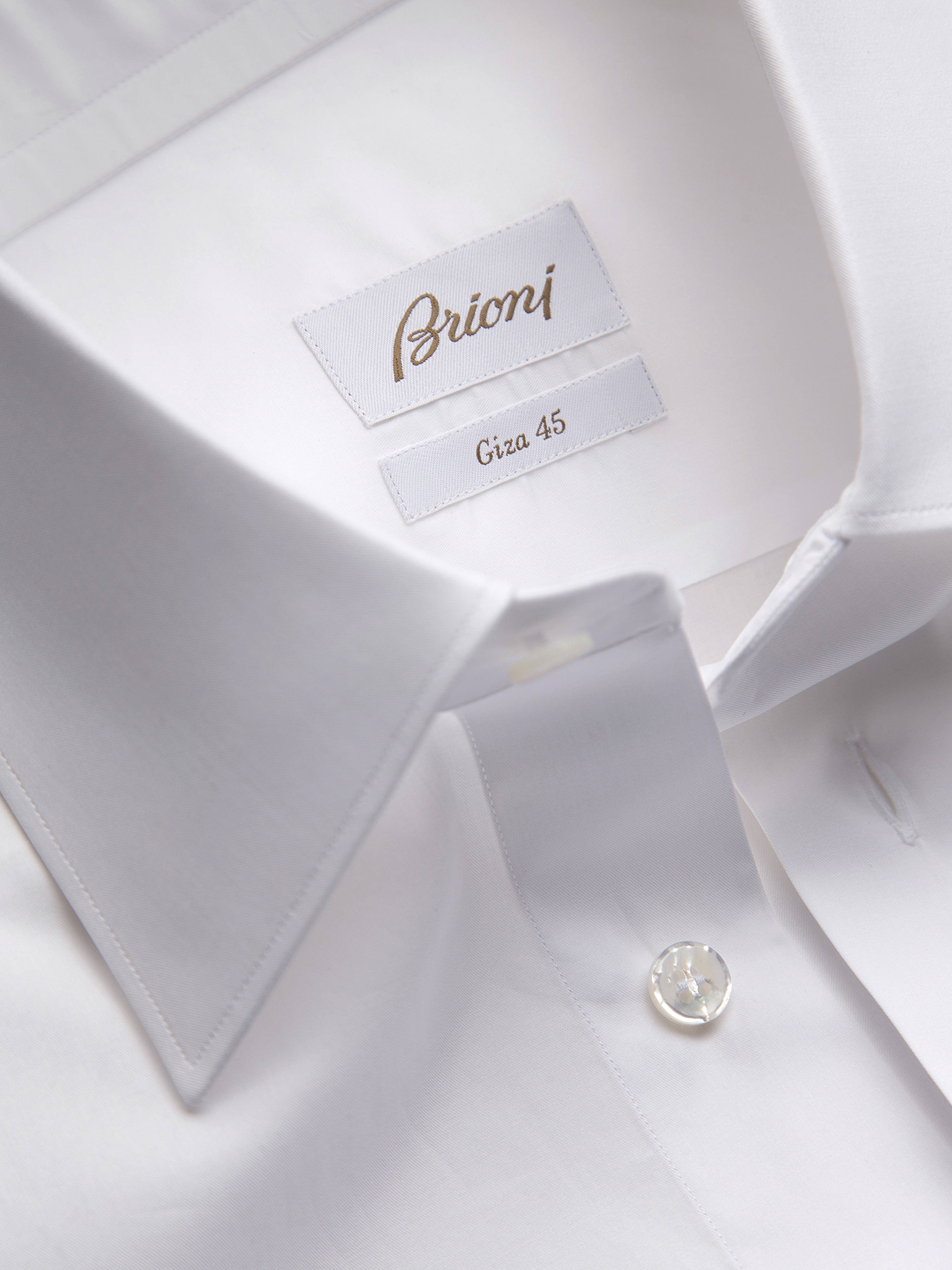 Essential ホワイト ギザ45コットンツイル フォーマルシャツ