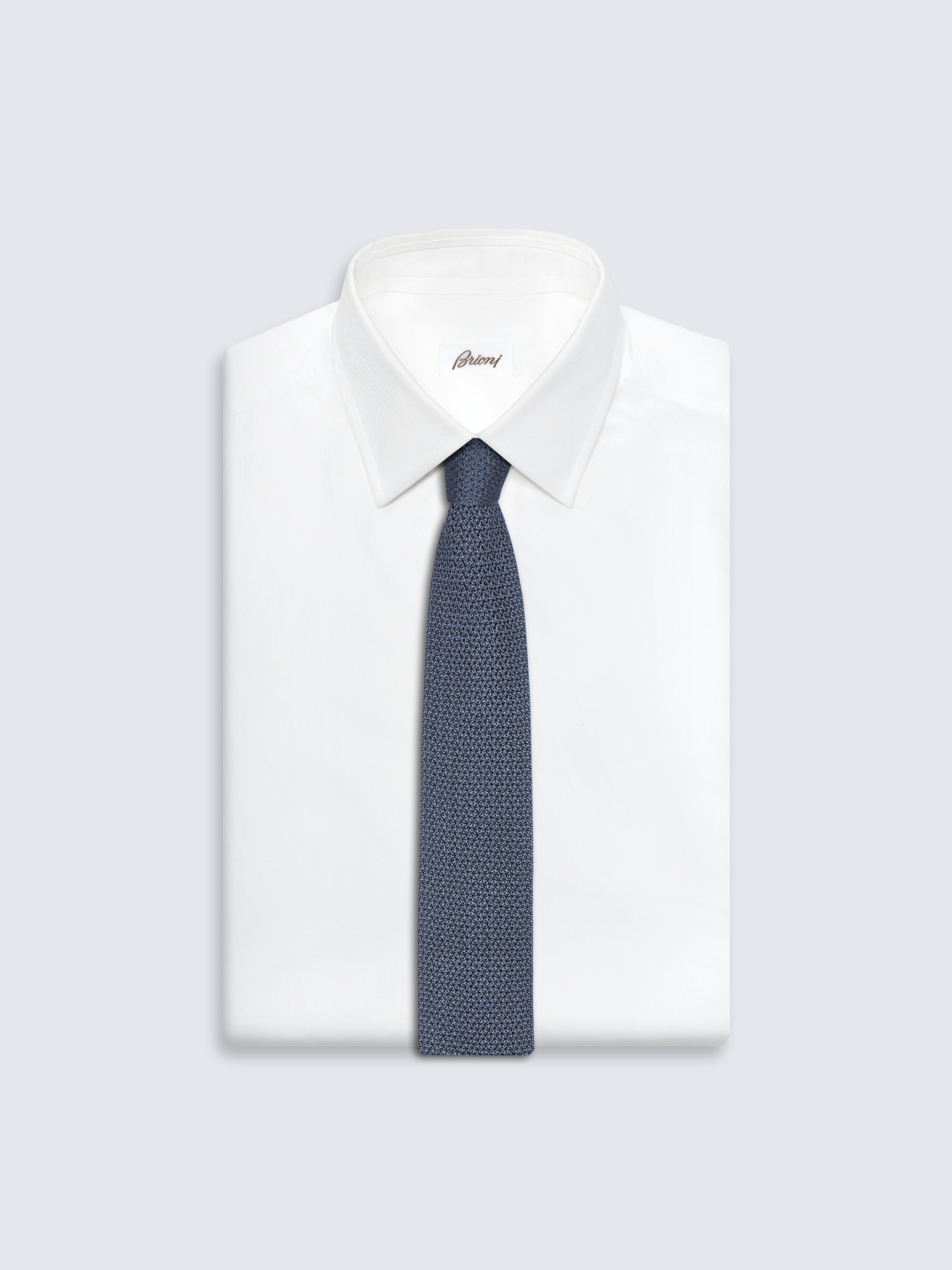 ☆即発 Brioni シルクネクタイ ライトブルー×幾何学小紋 イタリア製 美品 O90A00PD40I4800D.jpg