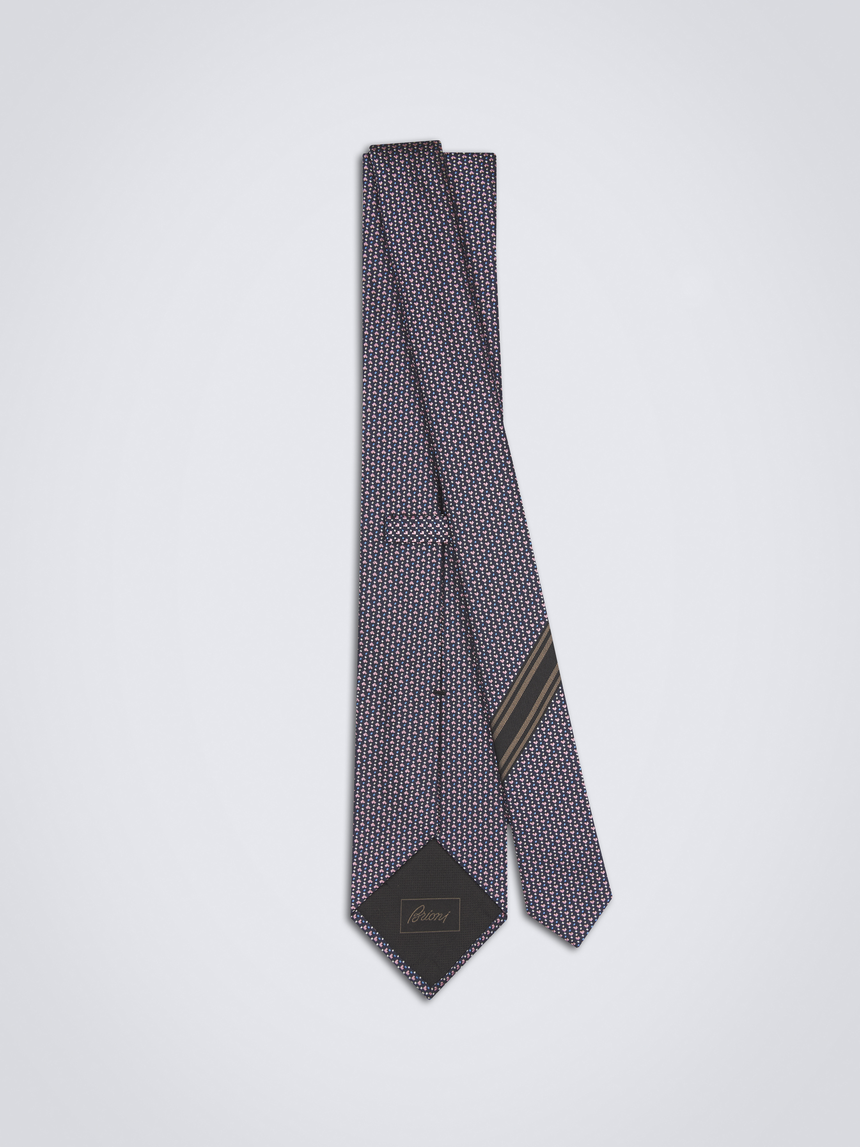 美品 Brioni ジャガード 花柄 クロス 十字 ネクタイ ネイビー 紺 美品 Brioni ジャガード 花柄 クロス 十字 ネクタイ ネイビー 紺