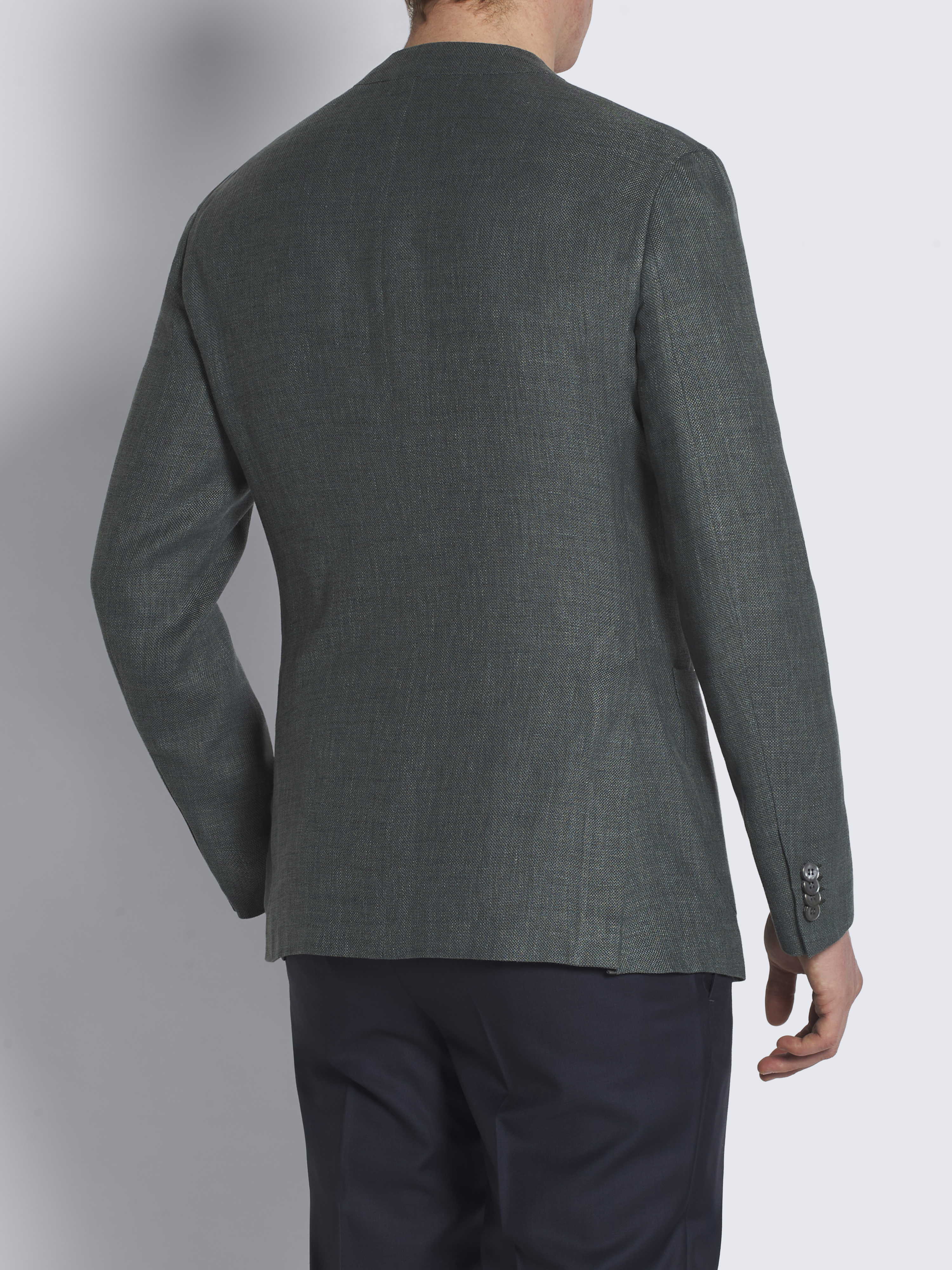Green linen, wool and silk Jardigan
