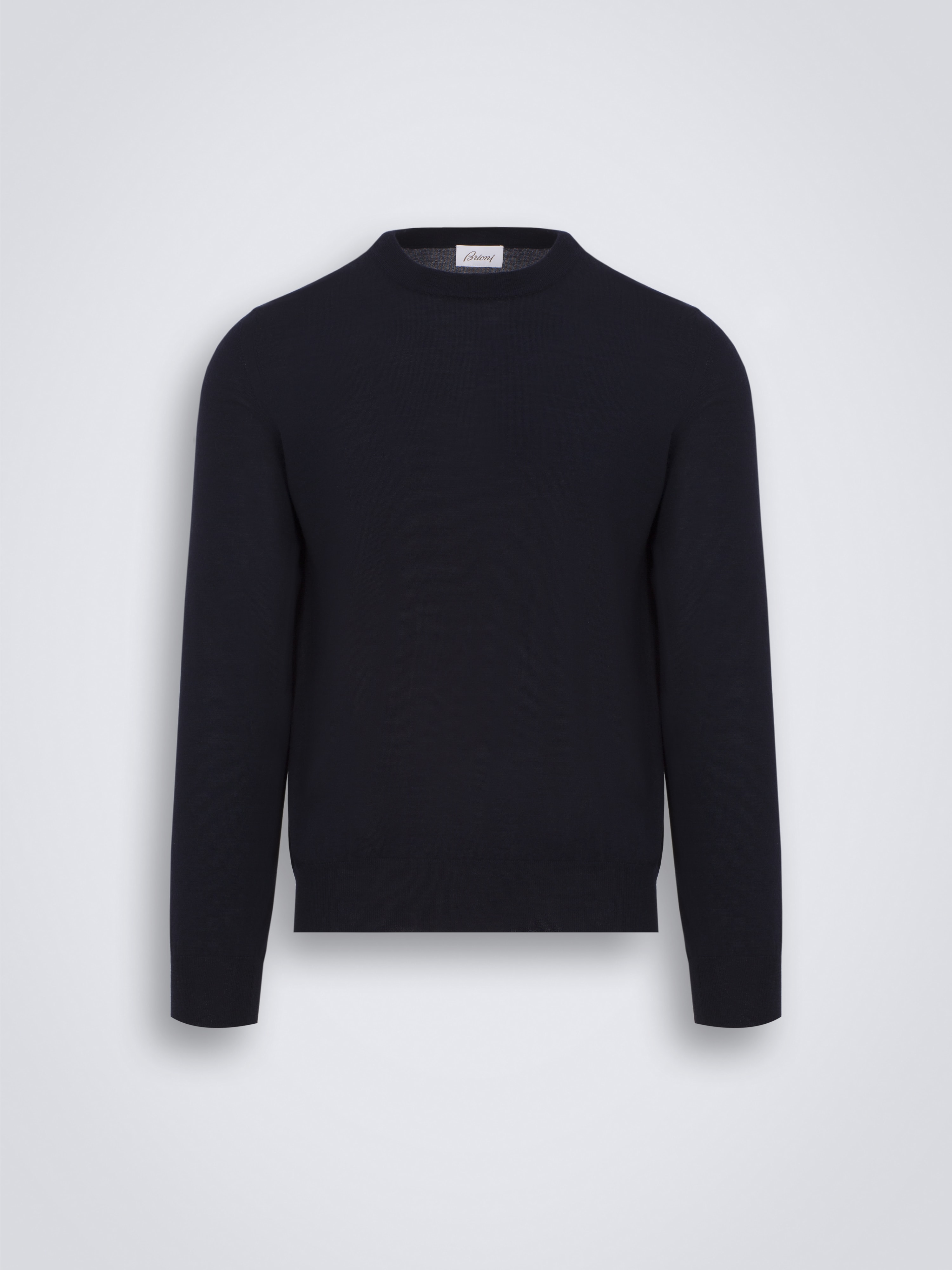 Essential navy blue crew-neck jumper | Brioni® CA Official Store