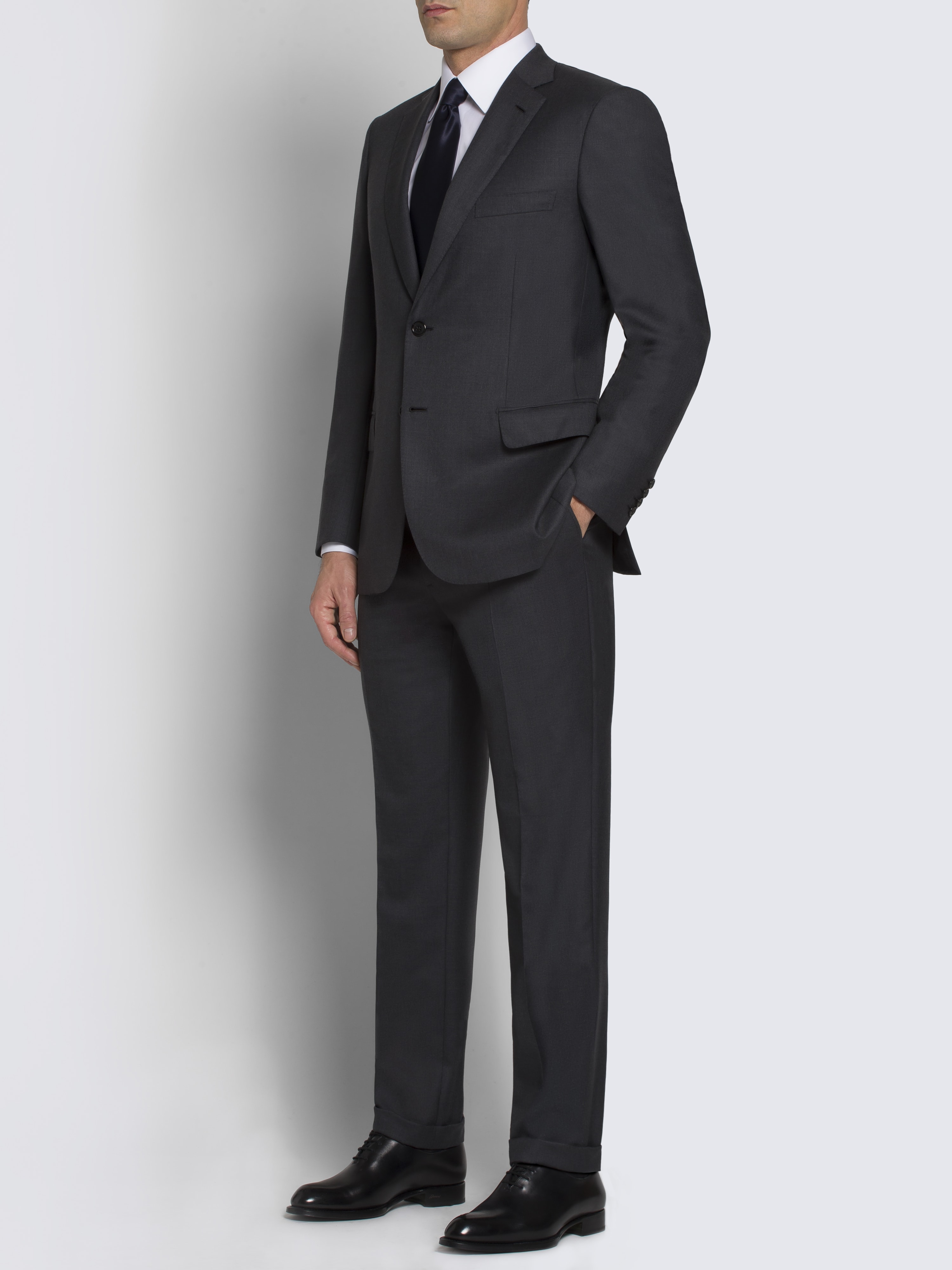 Essential' grey Super 160's virgin wool Brunico suit | Brioni® US 
