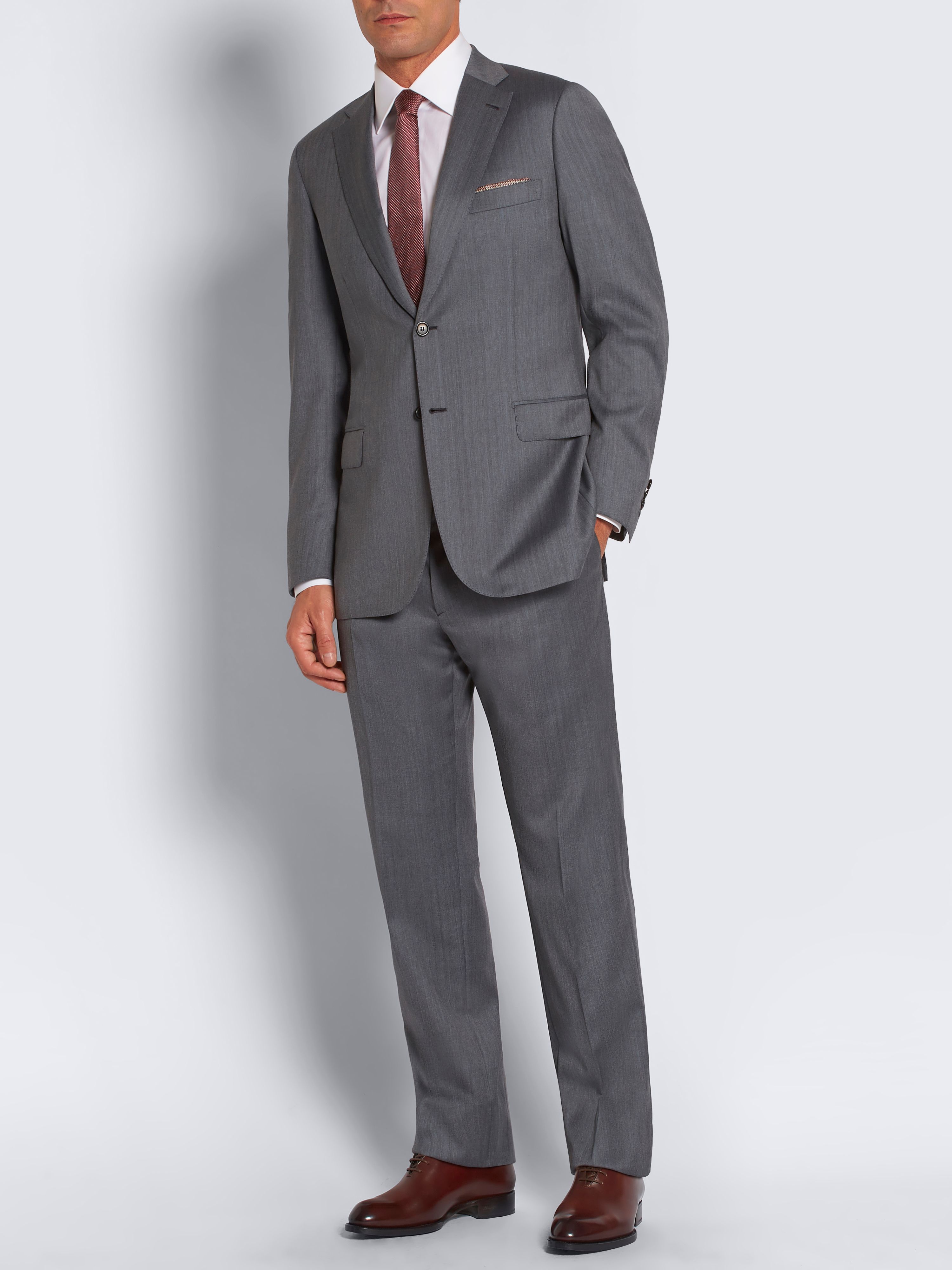 Dark grey virgin wool and silk Brunico suit | Brioni® US Official