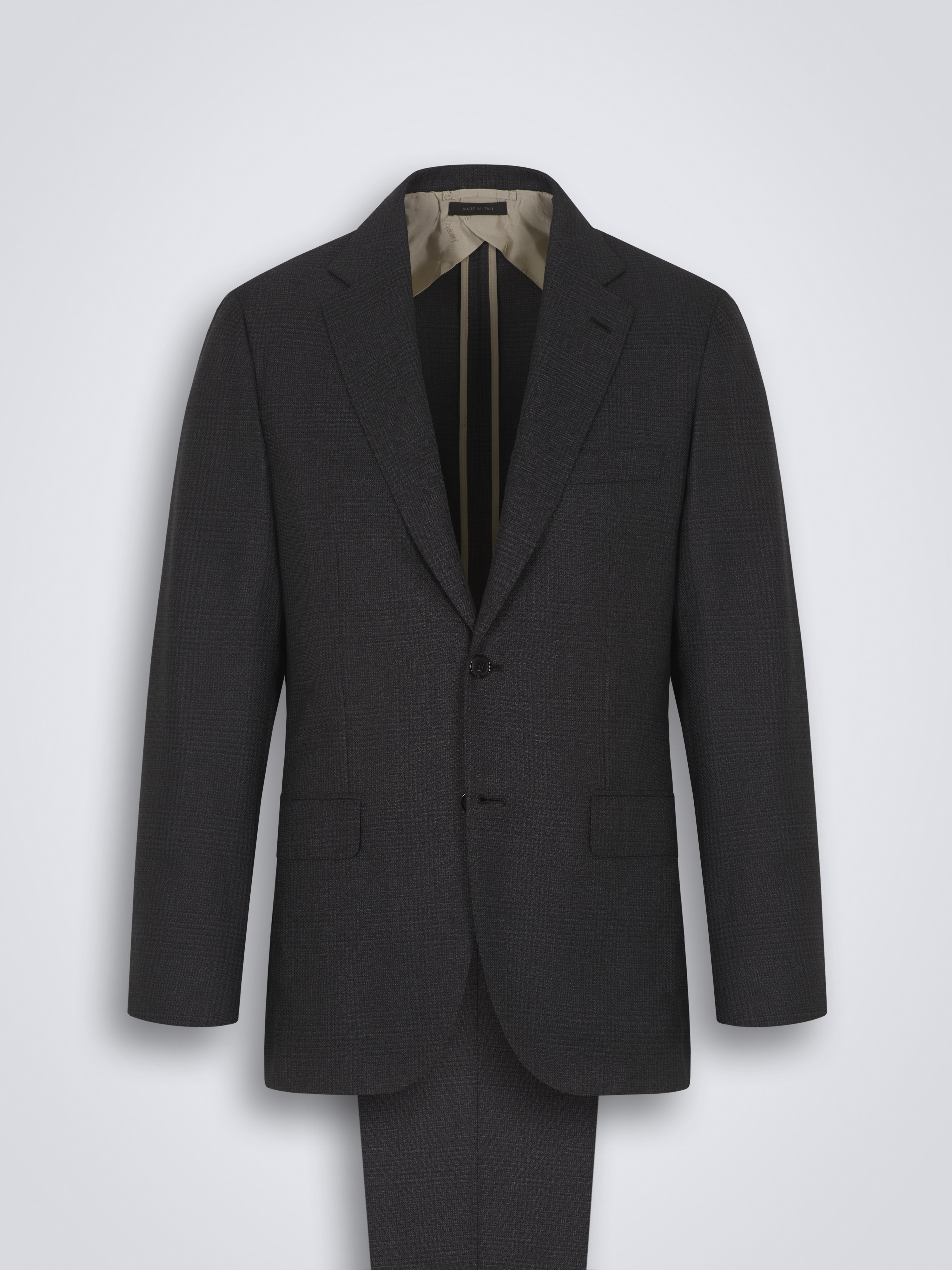 チャコールグレー グレンチェック スーパー150ウール レスポンシブル