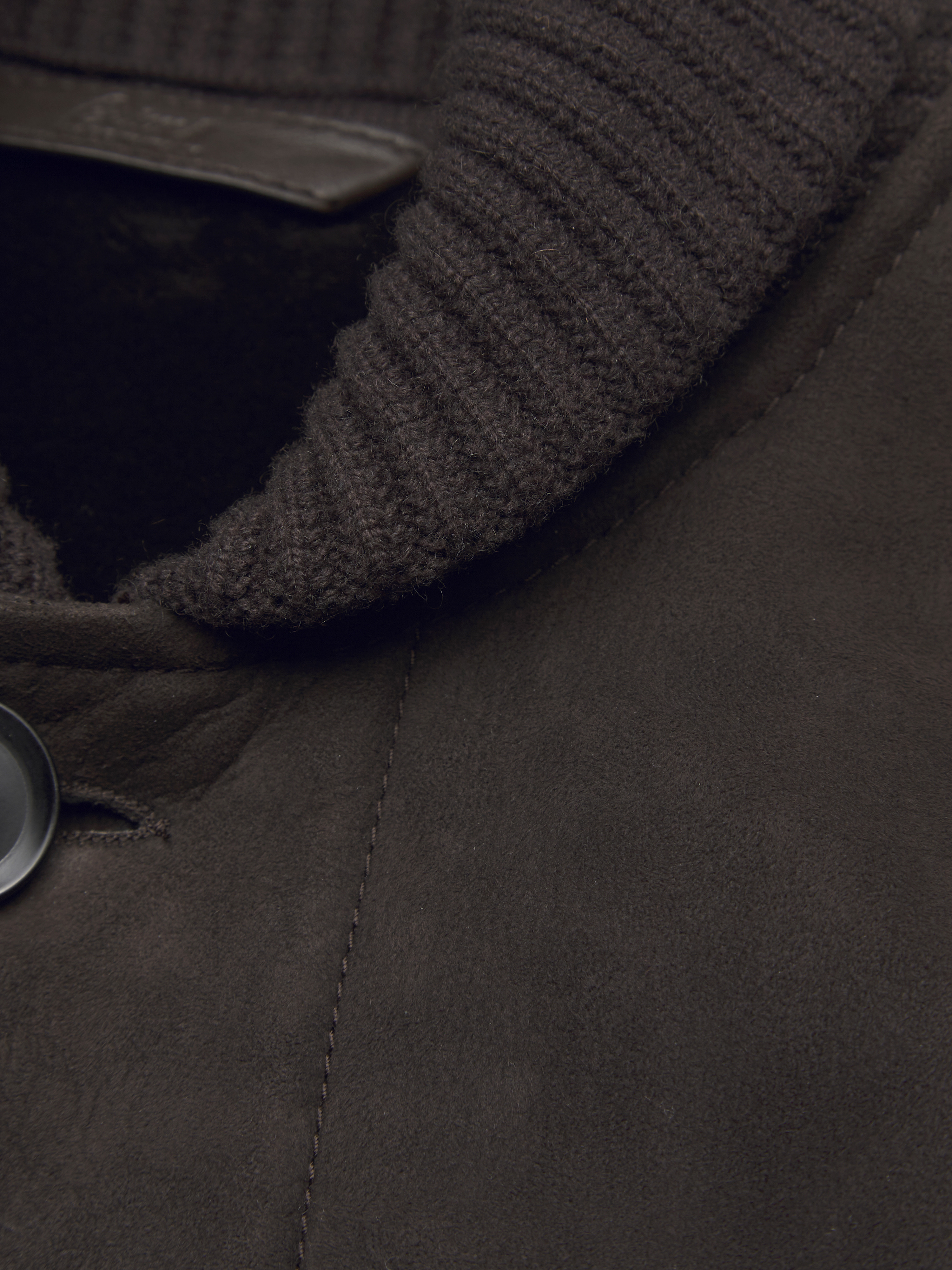 ダークブラウン シアリング ボンバージャケット