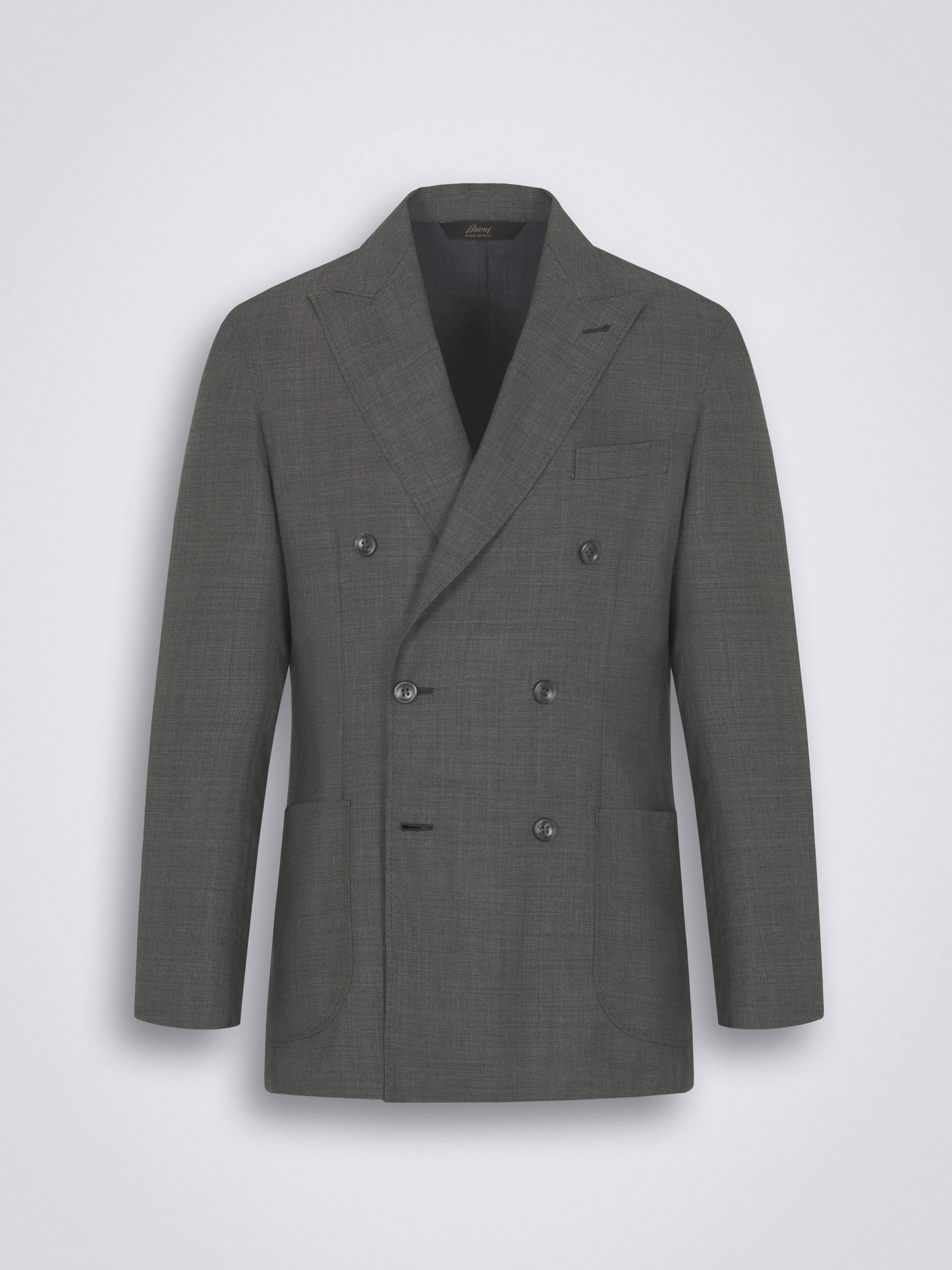 Grey wool and silk double-splittable Leggera jacket