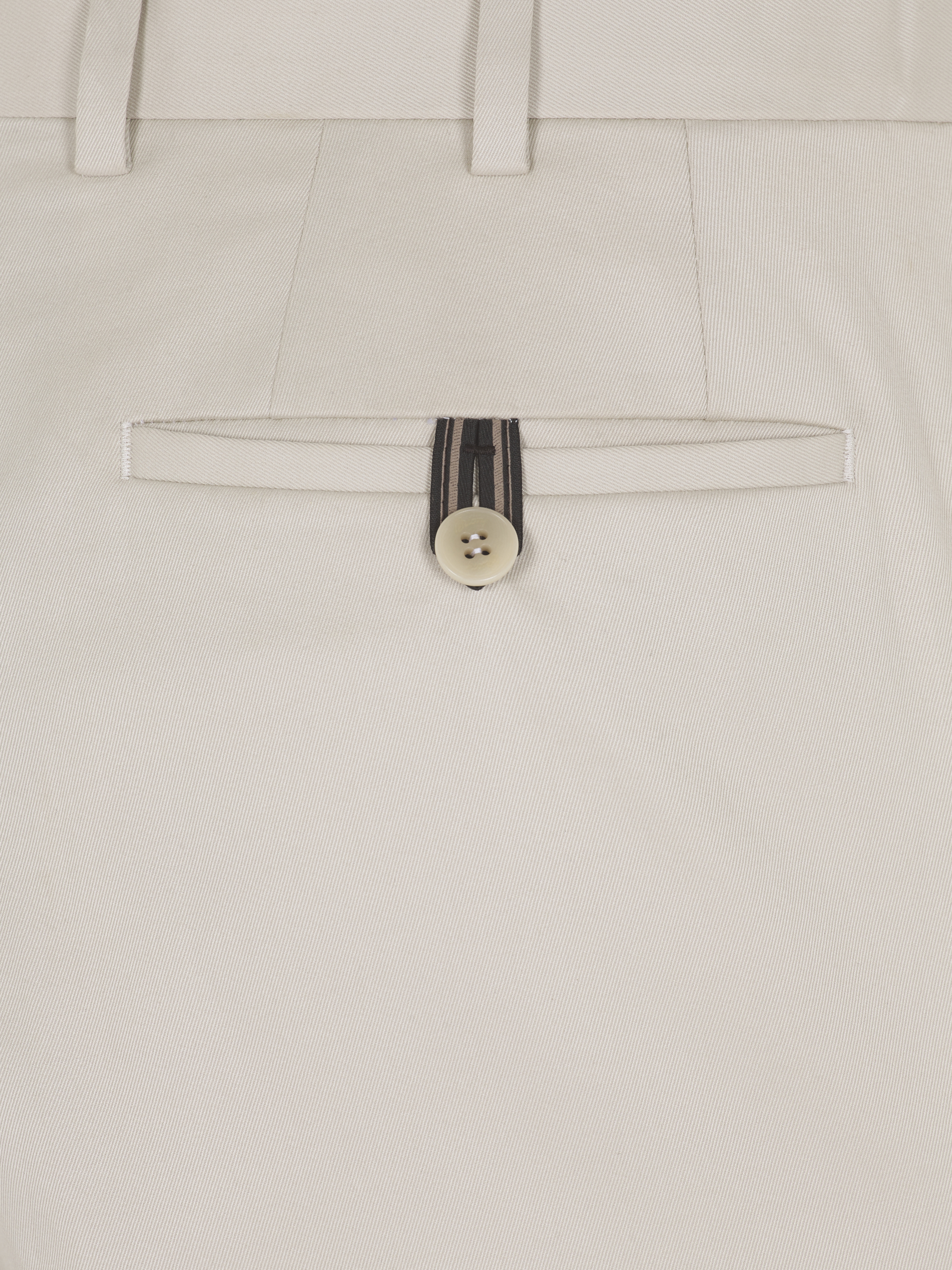 【イタリア製】Brioni コットンギャバジン　カーキ　トラウザーズ アイボリーホワイト コットンギャバジン Journey トラウザーズ