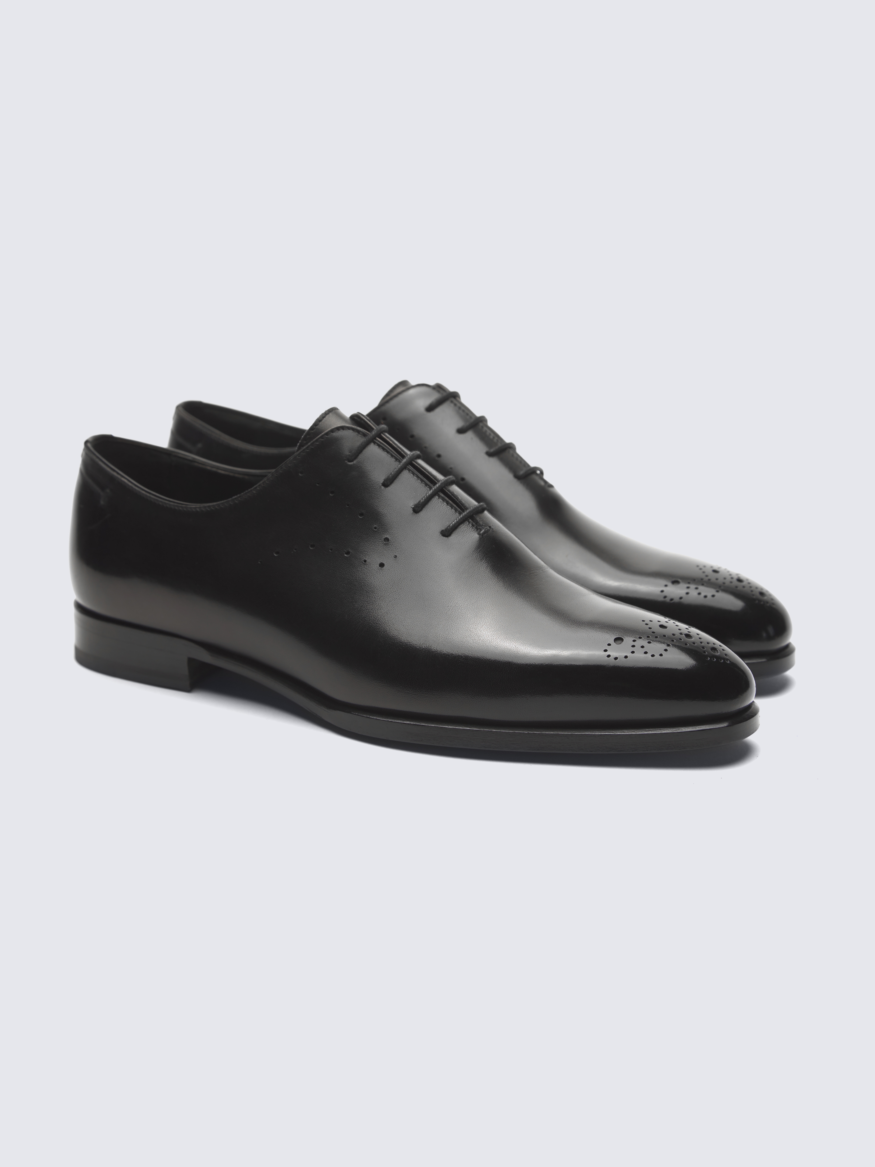 Black calf leather oxford shoes