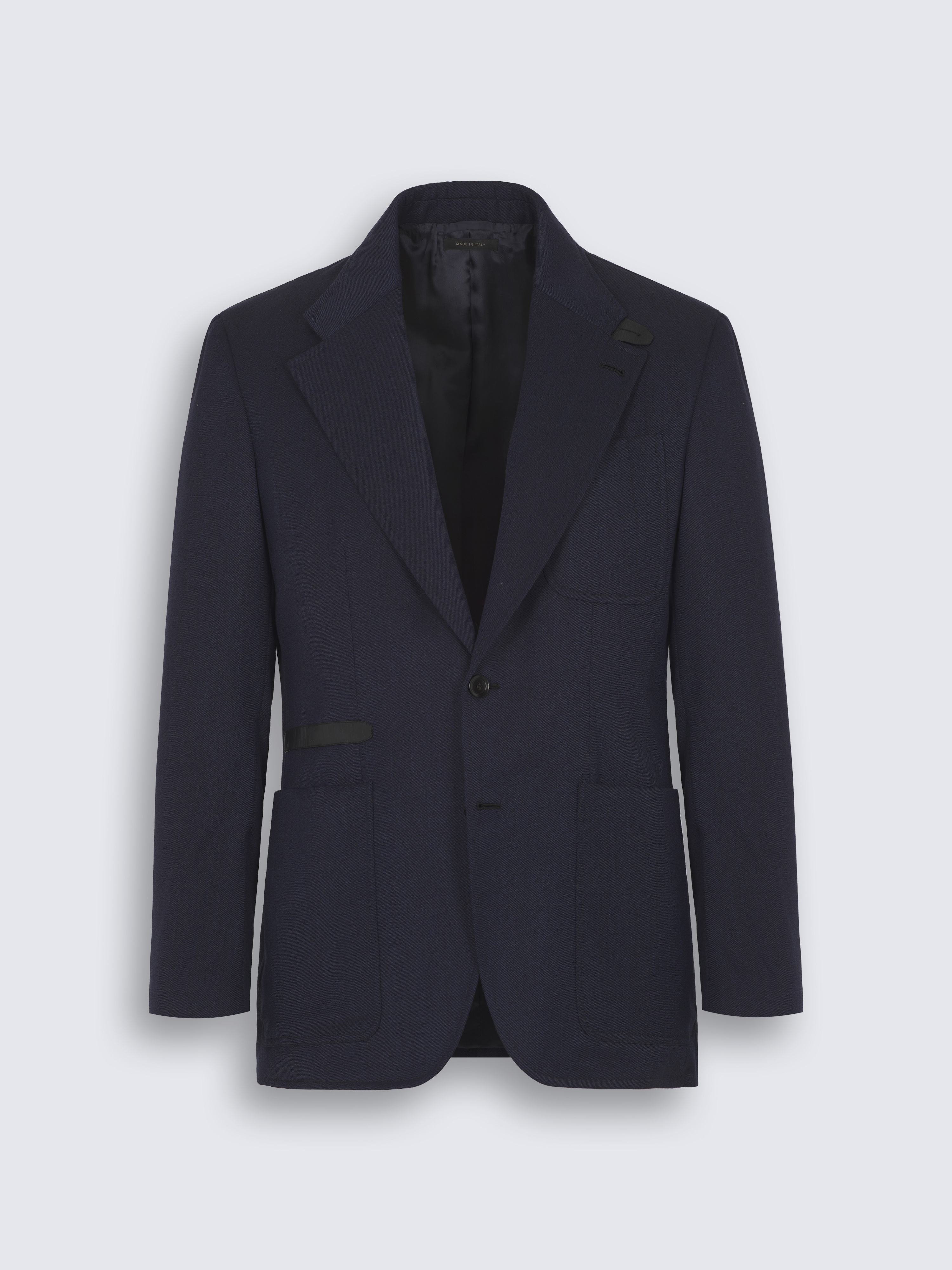 Brioni ジャケット ダークネイビー　無地 Navy blue cavalry wool twill Travel jacket