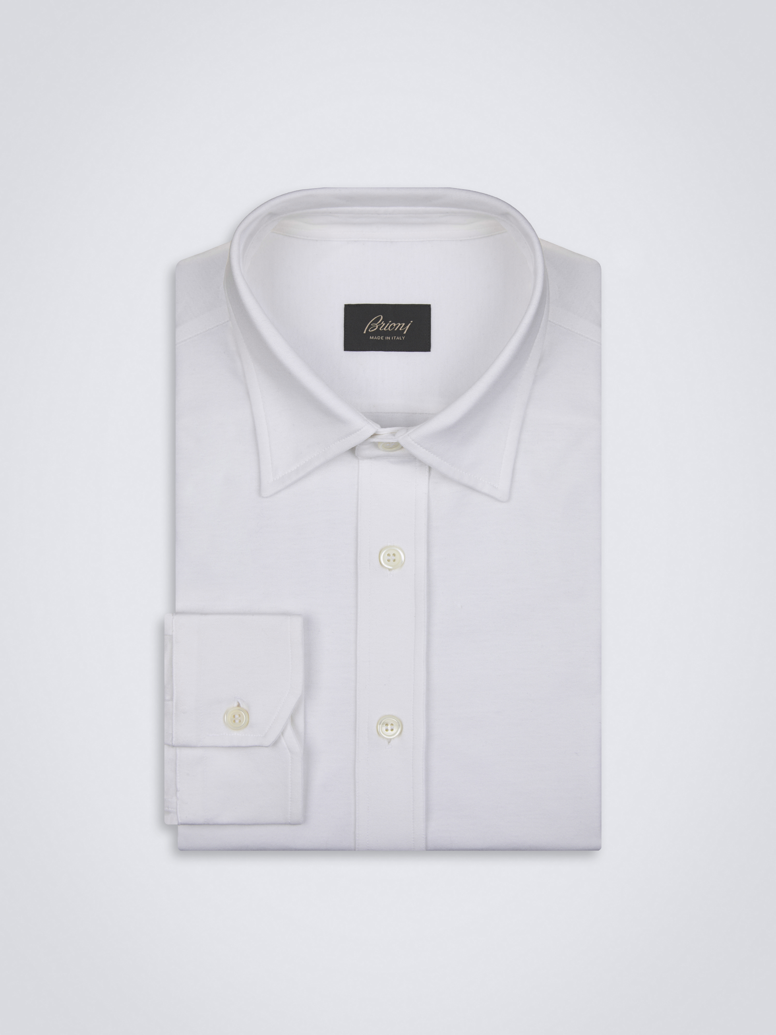 White gassed cotton shirt | Brioni® GB Official Store