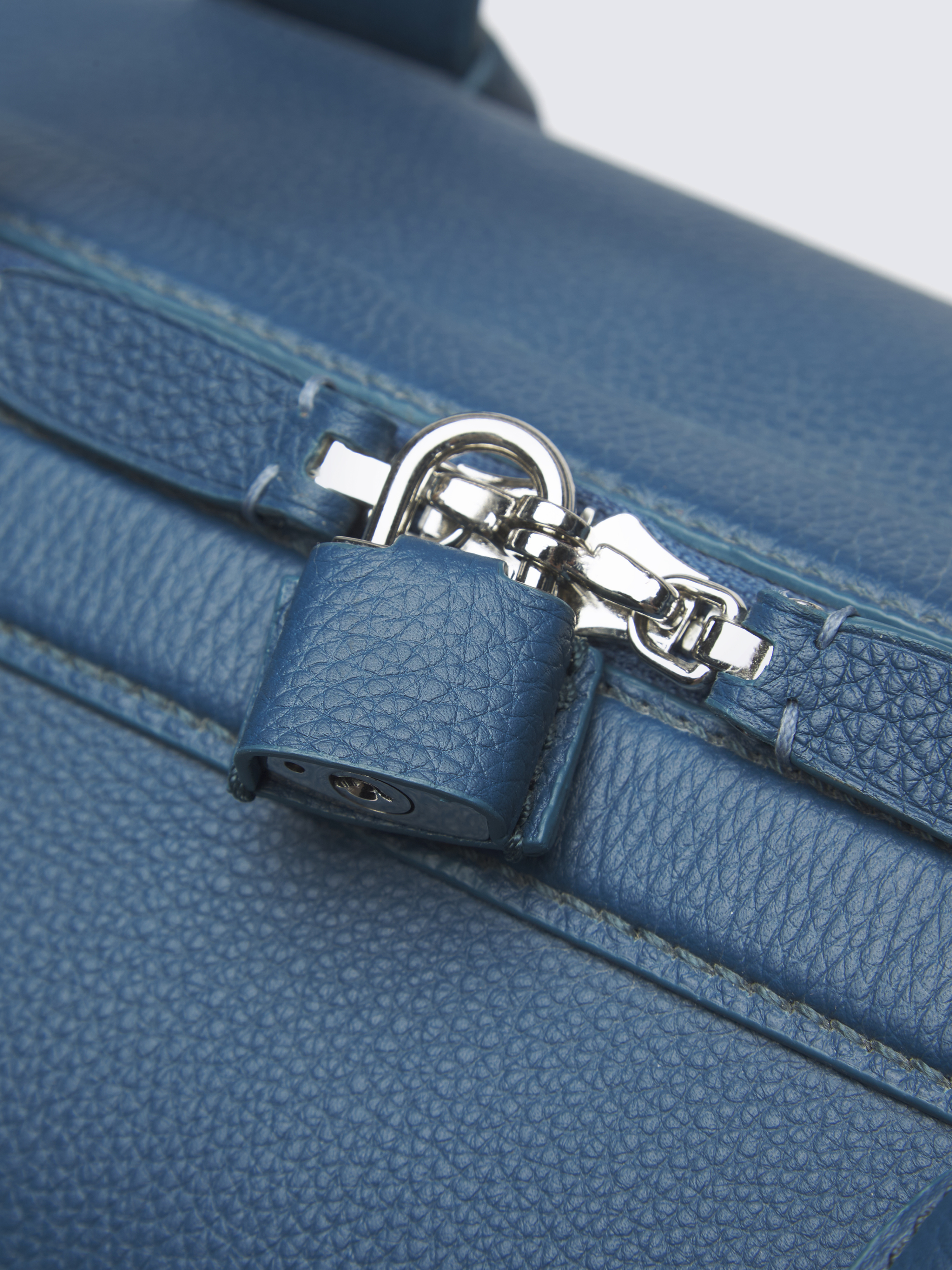 Blue best sale leather satchel