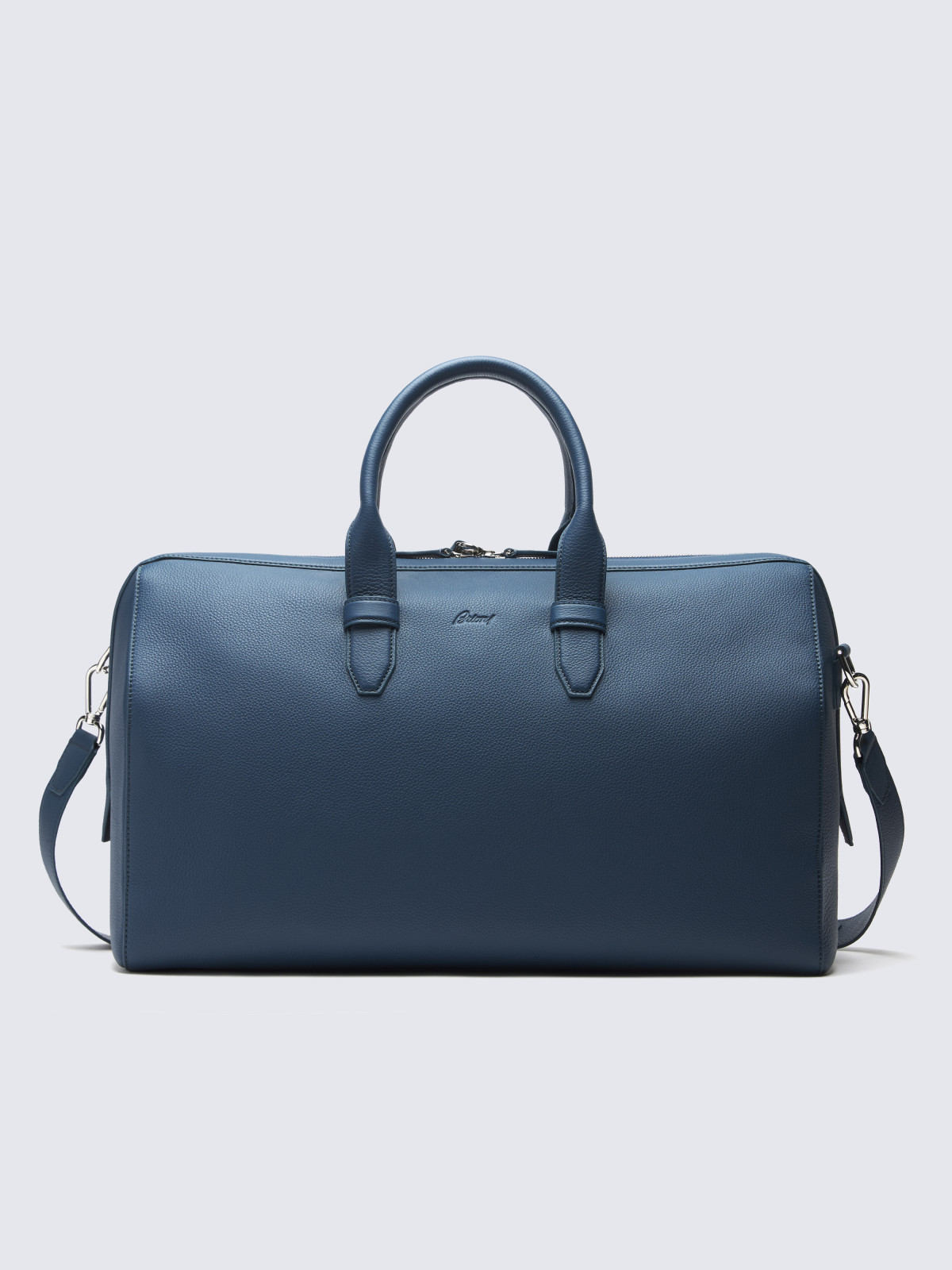 Sapphire blue grained leather duffle bag | Brioni® US Official Store