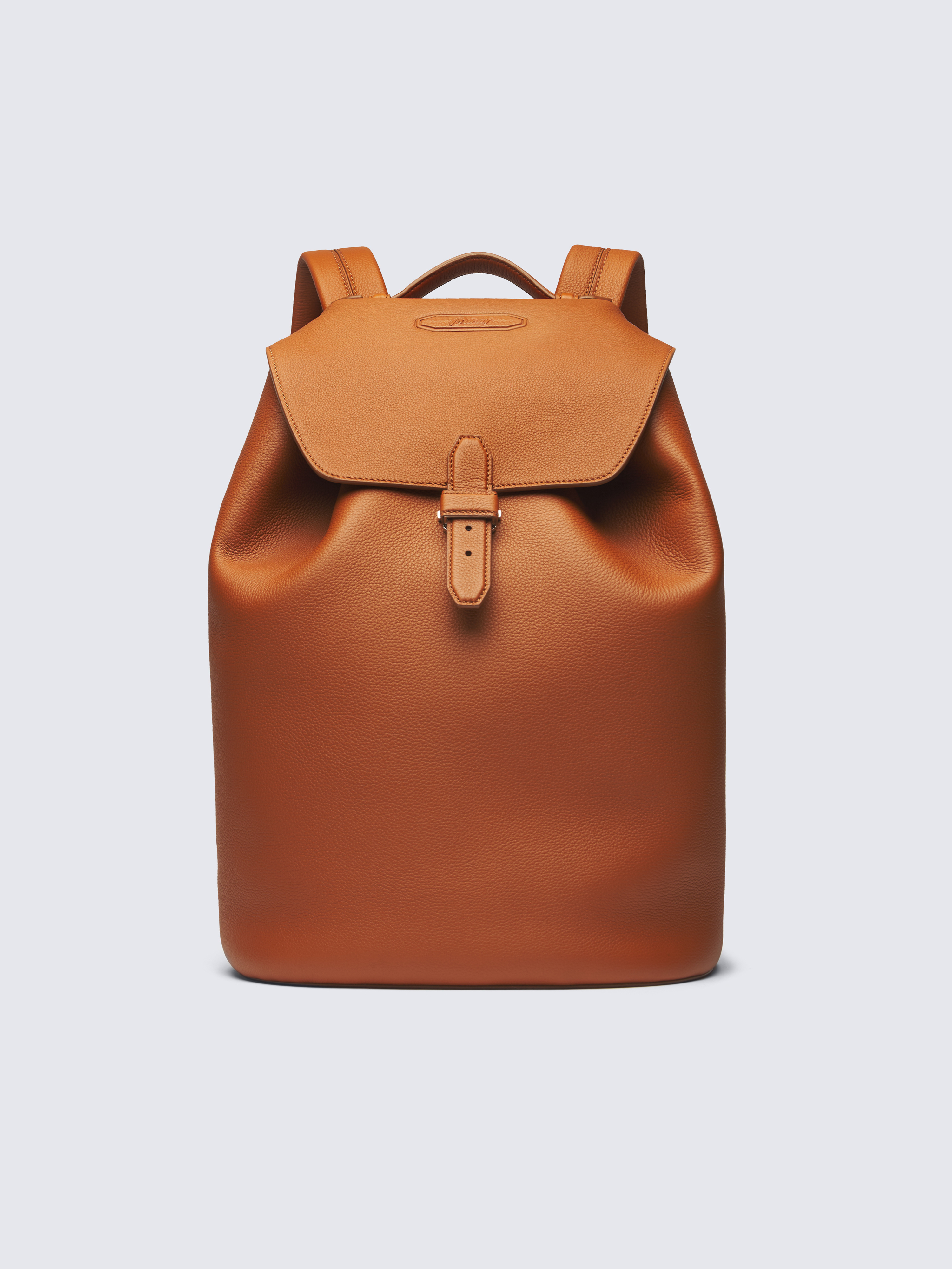 Orange sale leather backpack