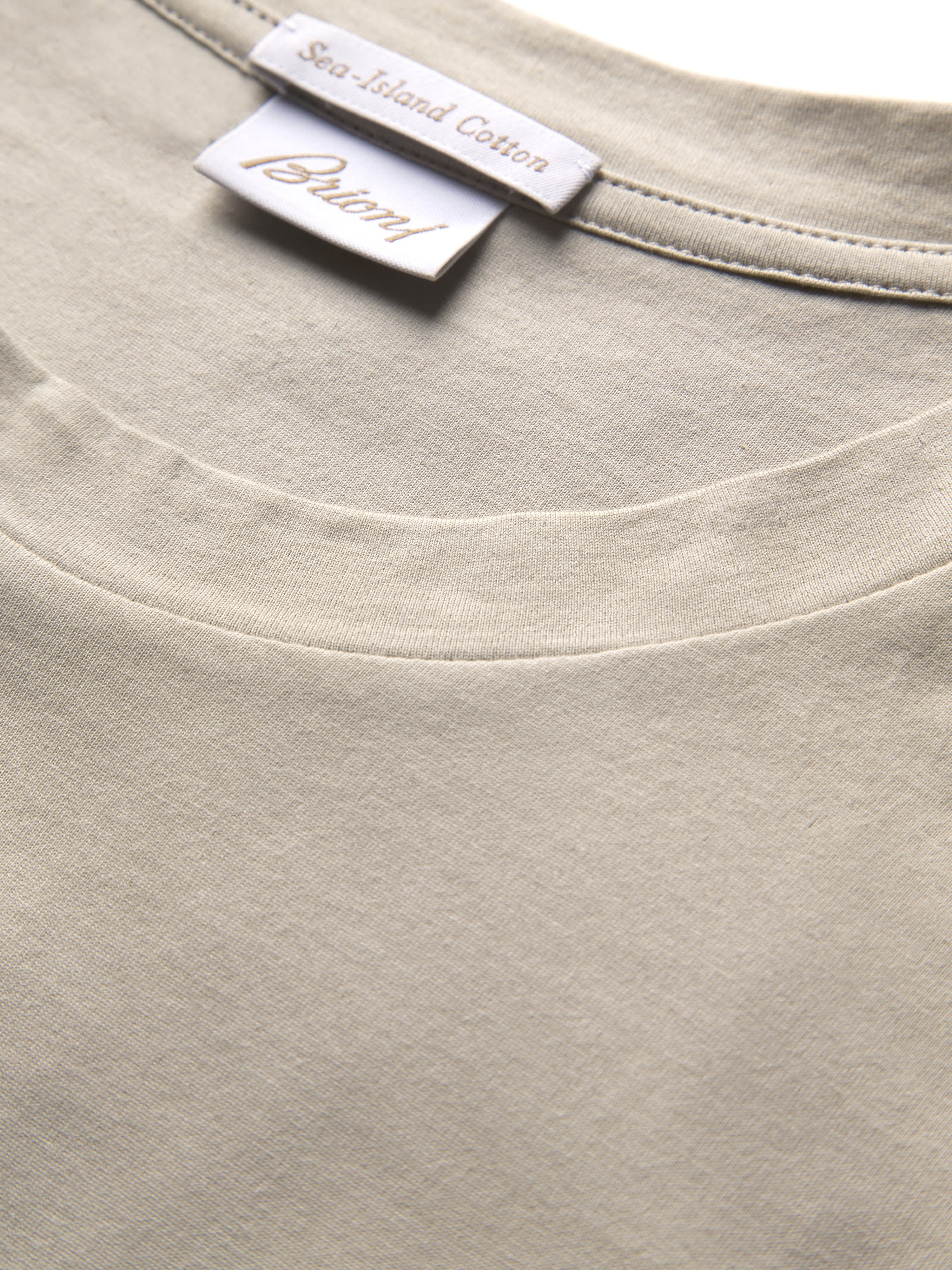 Beige Sea Island Cotton T Shirt Brioni Bg Official Store Beige Sea Island Cotton T Shirt Brioni Bg Official Store