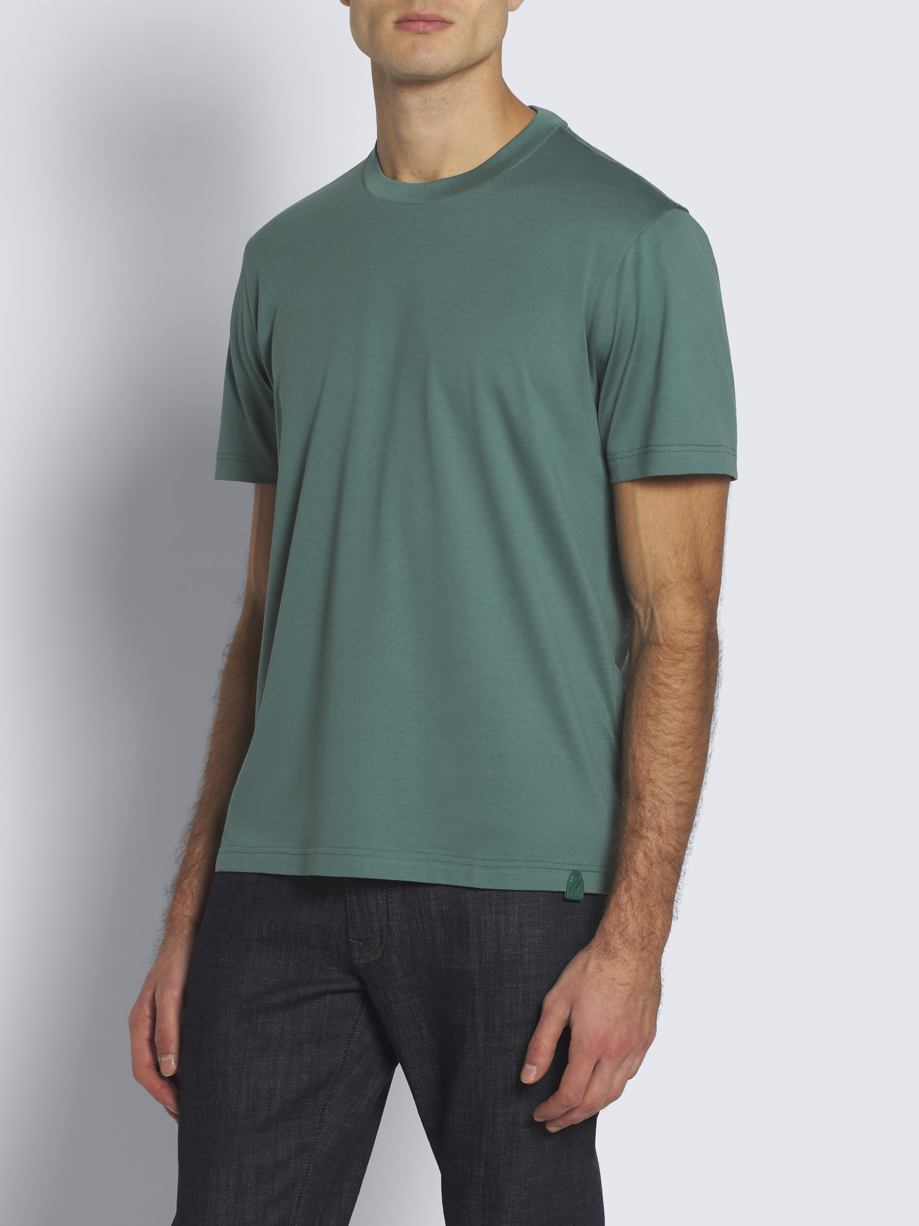 ティールグリーン オーガニックガスコットン Tシャツ