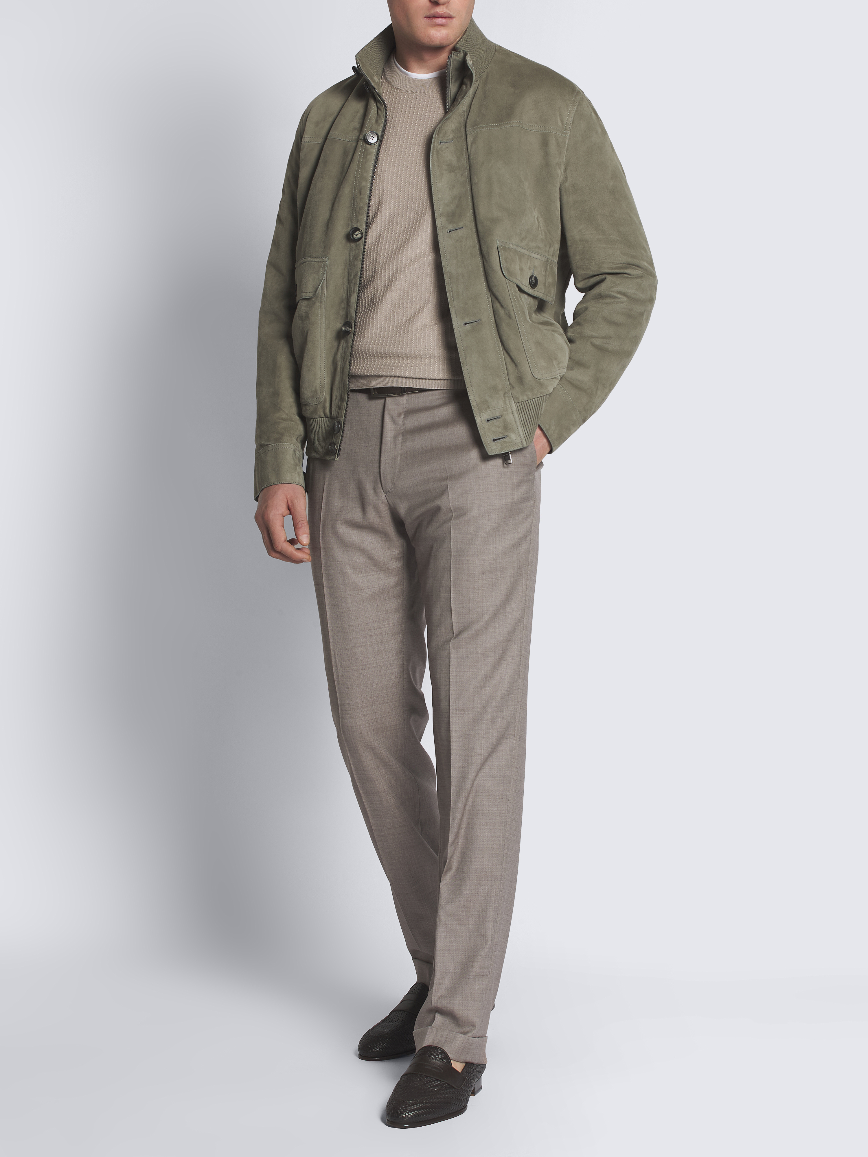 Aqua green suede 75 Blouson