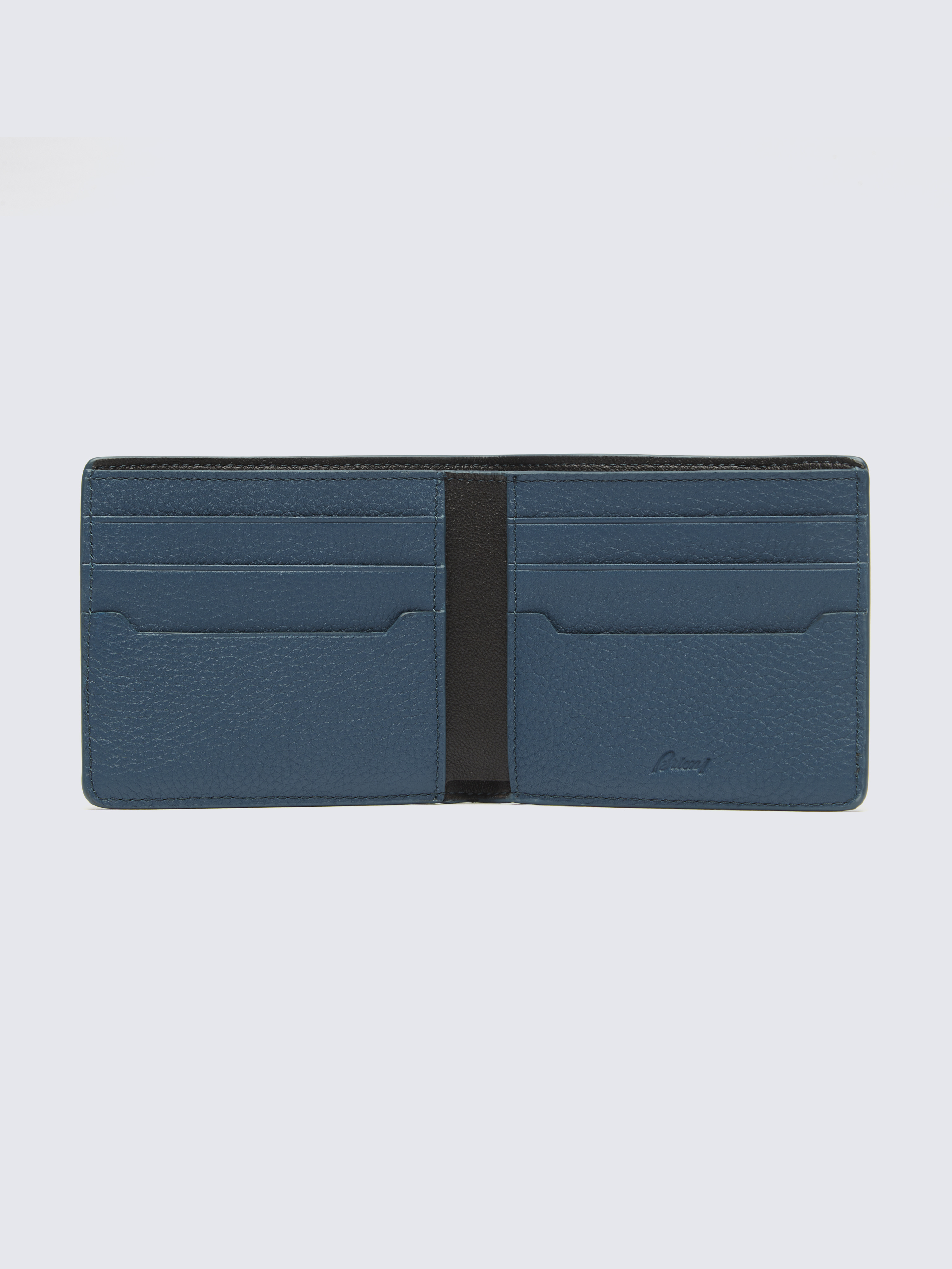 Sapphire blue grained leather wallet