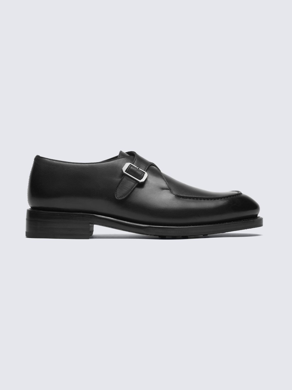 Black calf leather single monk shoes | Brioni® US Official Store