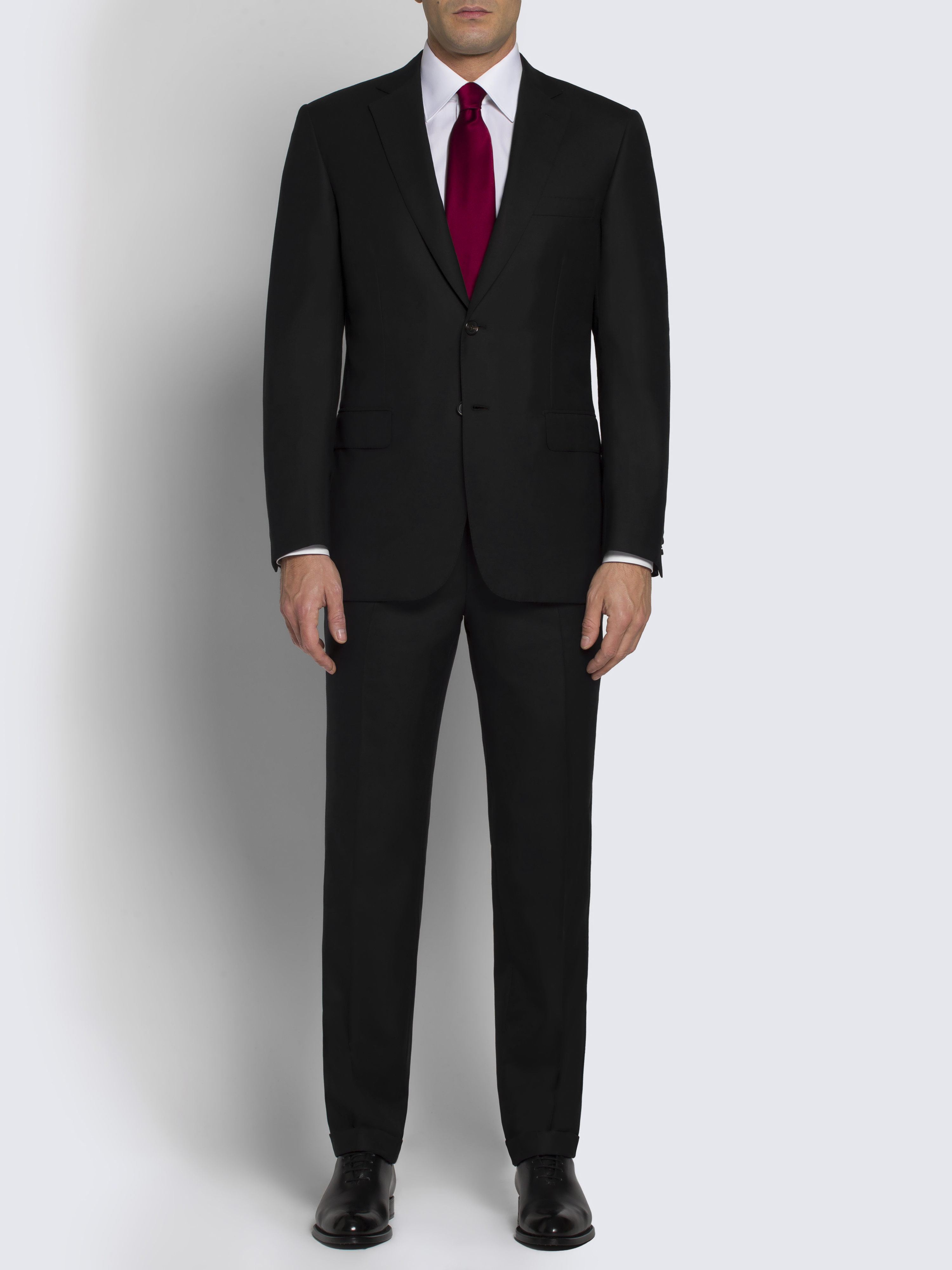 Essential black Super 160's wool Brunico suit