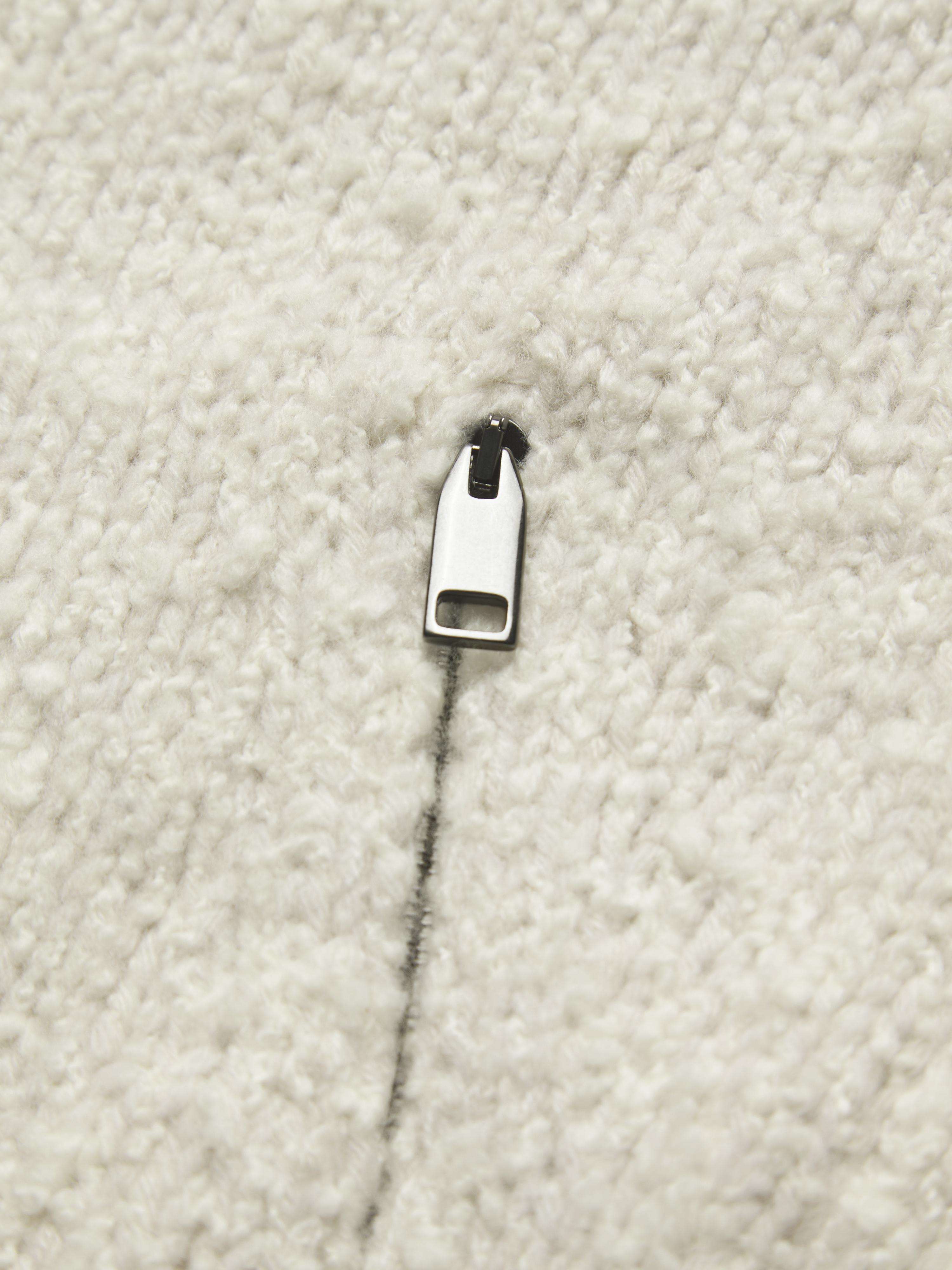 ベージュ カシミア ムリネ フルジップセーター