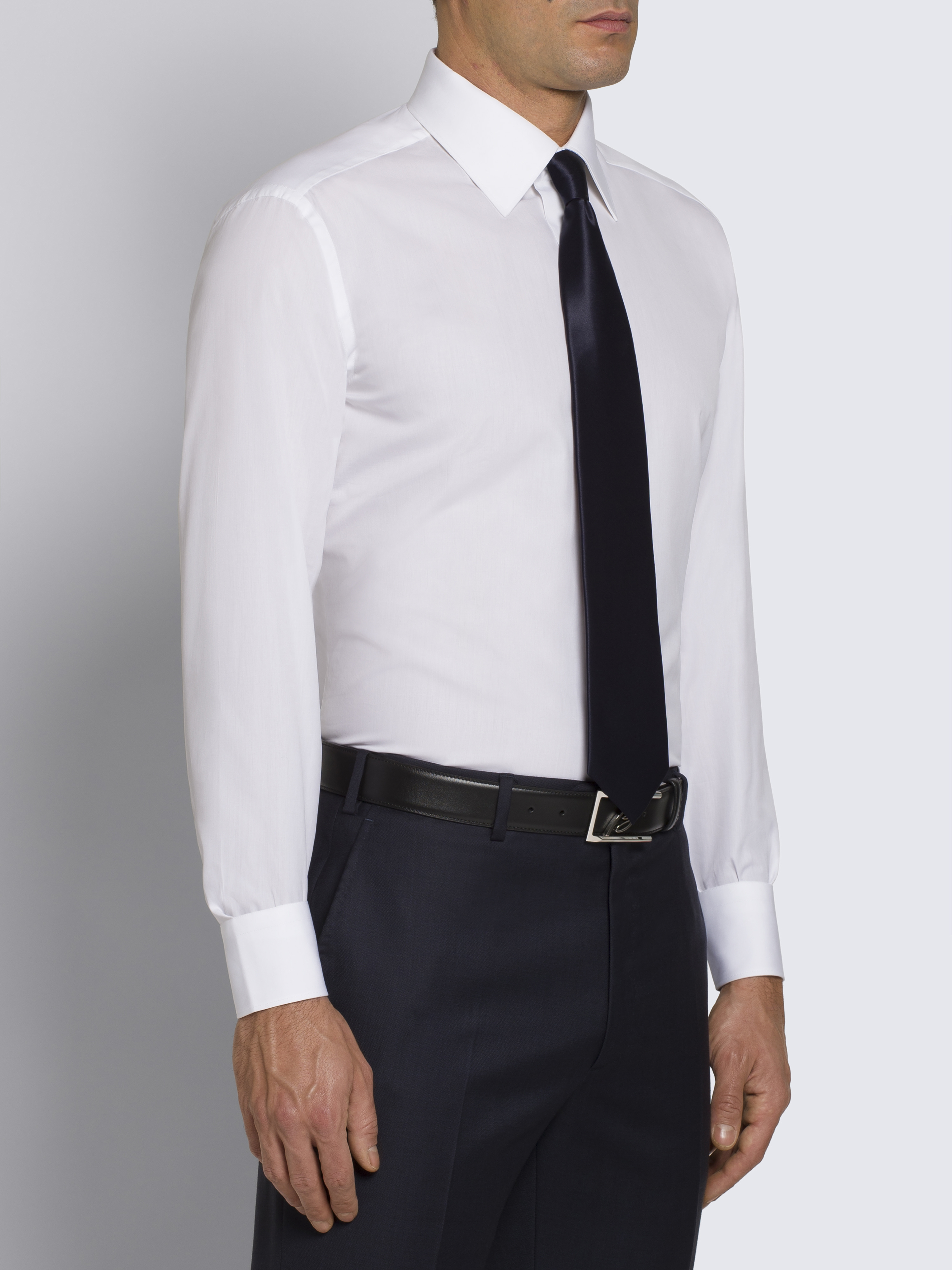 Essential white cotton formal shirt