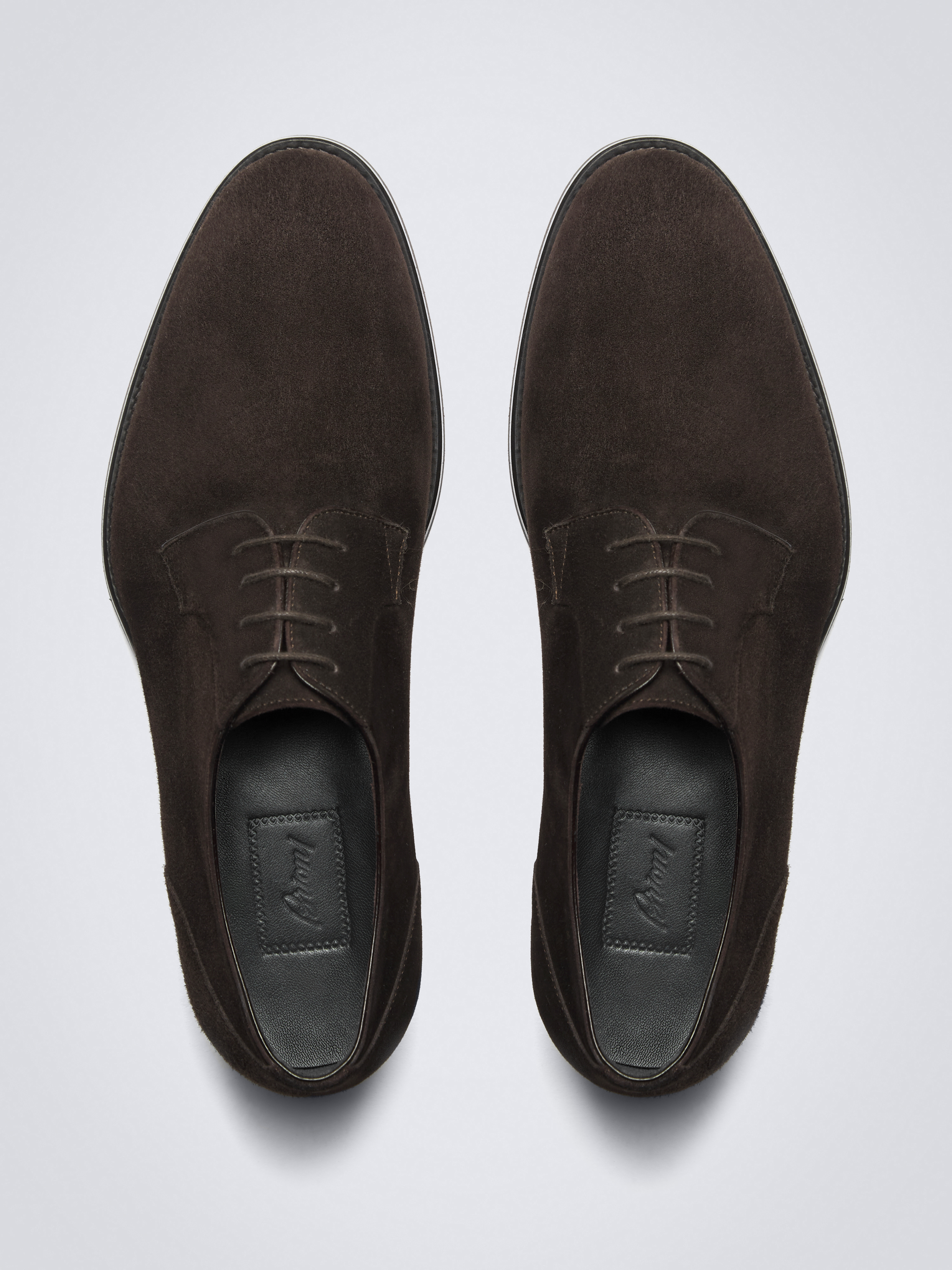 Dark Brown Suede Derby Shoes